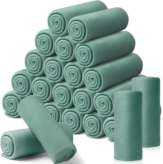 24 Packs Fleece Throw Blanket Soft Warm Lightweight Fleece Blanket Cozy Throw Bulk for Bed Couch Sofa Home Office Wedding Gifts Suitable for Seasons, 50 x 60 Inches(Lake Blue)