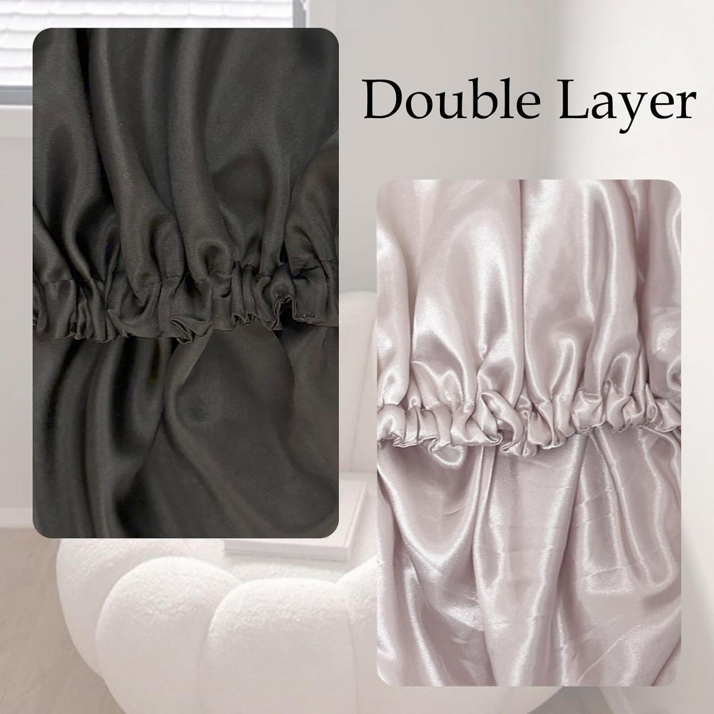 Satin Bonnet Double Layer Silk Bonnet for Sleeping Women Hair Care for Natural Curly