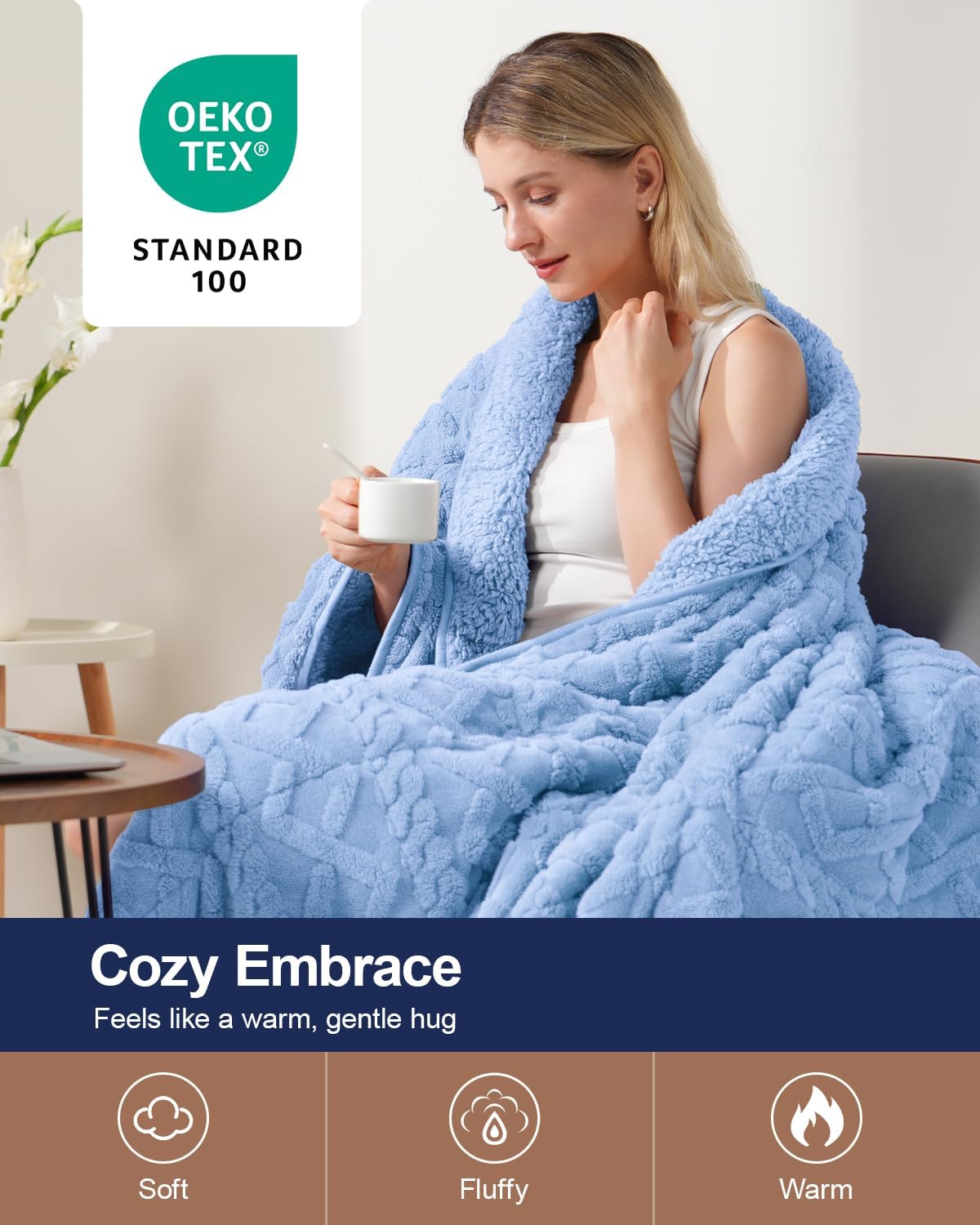 Super Fuzzy Soft Sherpa Fleece Weighted Blanket, 15 lbs Dual Sided Fluffy Heavy Weighted Blankets for Adults - No Bunching with Double Layers of Soft Inner Lining (60"x 80", 15 Pounds)