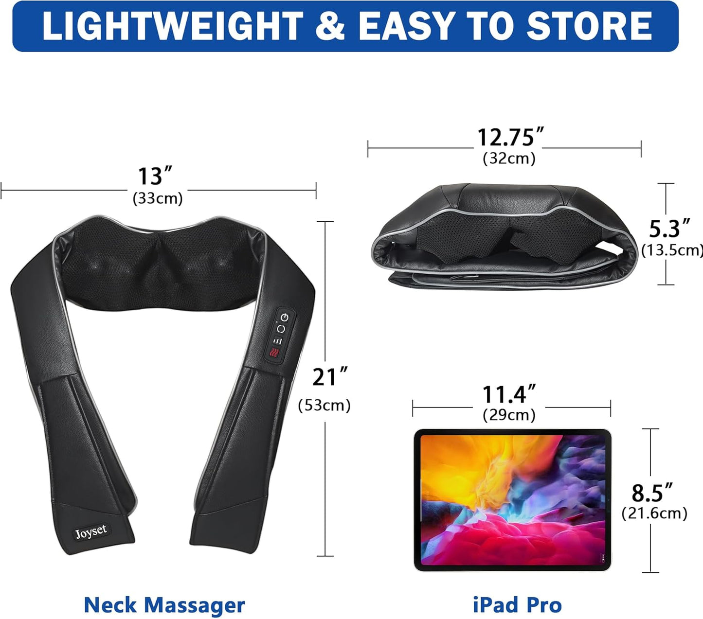 Joyset Neck Massager for Pain Relief Deep Tissue with Heat,Shiatsu Neck and Back Massager 4D Deep Kneading Massage for Shoulder,Gifts for Women Men Mom Dad Friend