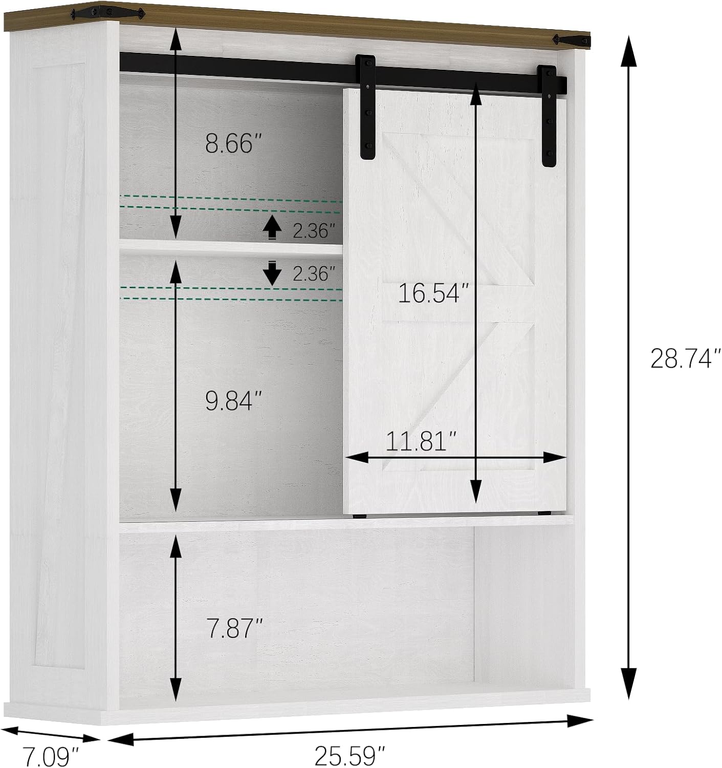 Bathroom Wall Cabinet, Bathroom Storage Cabinet with Doors & Adjustable Shelves, Wall Mounted Medicine Cabinet Over The Toilet, White Cabinet for Laundry Room, Kitchen, Entryway