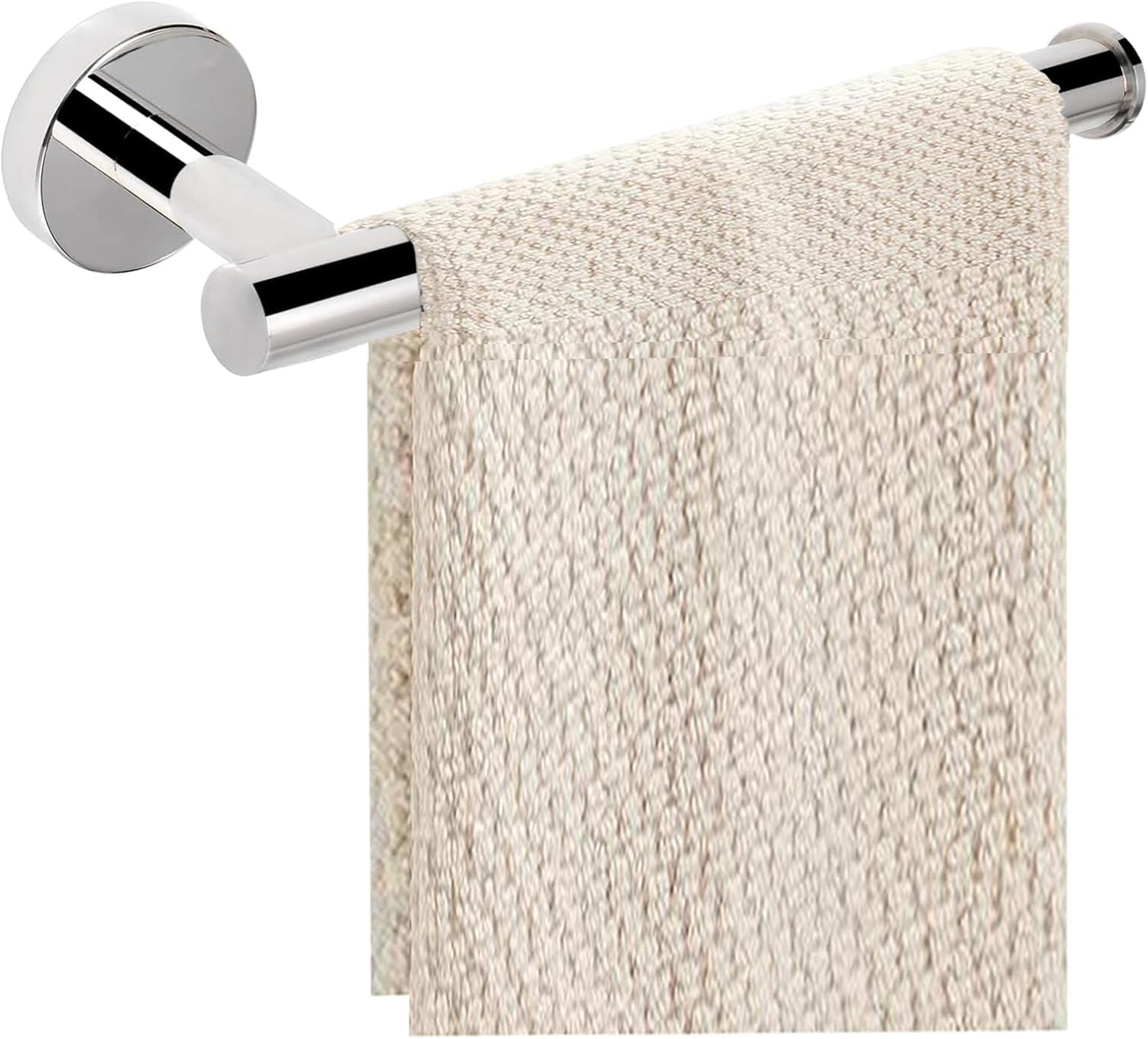 Hand Towel Holder - 9" Modern Design Towel Ring, Thicken SUS 304 Stainless Steel Towel Holder for Bathroom Wall, Contemporary Hand Towel Rack - Chrome