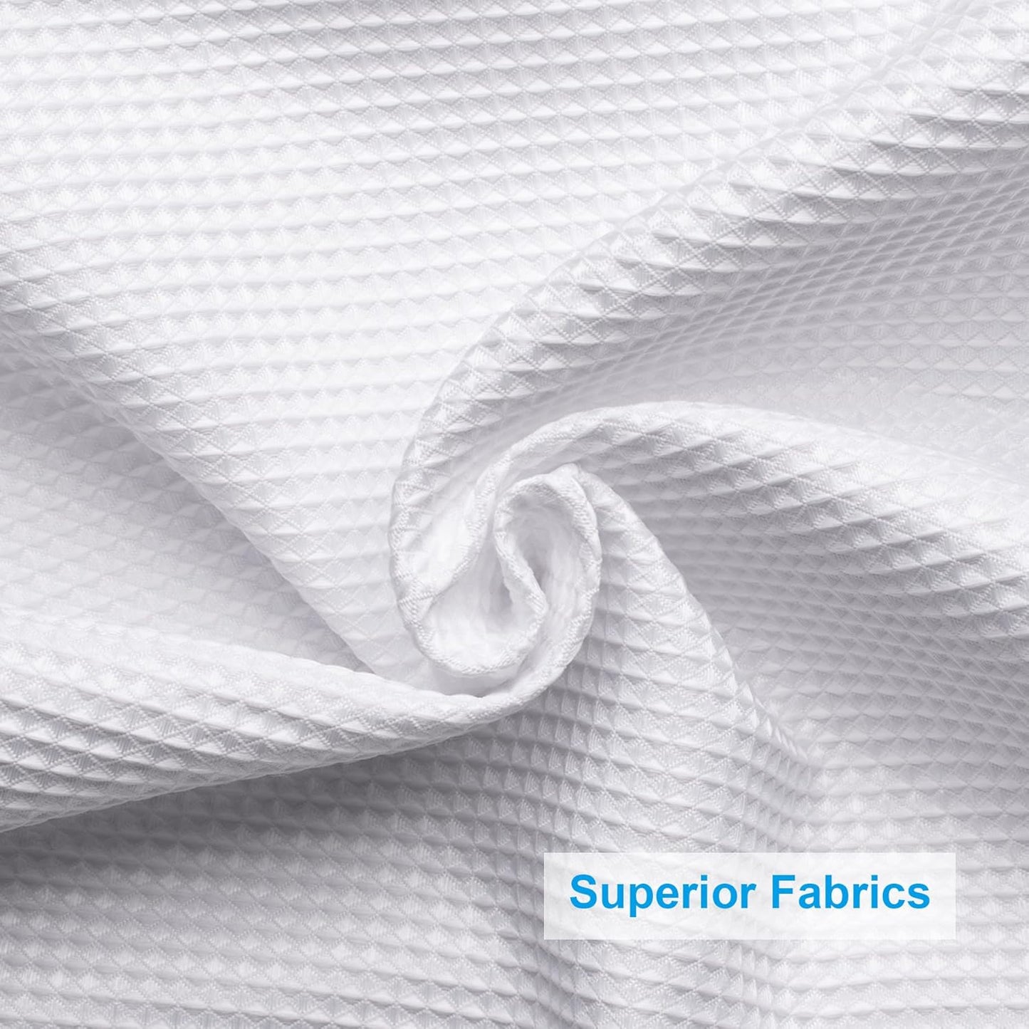 AmazerBath White Waffle Shower Curtain, 36x72 Inches, Fabric Stall Curtain With Waffle Weave, Hotel Quality Bathroom Shower Curtains