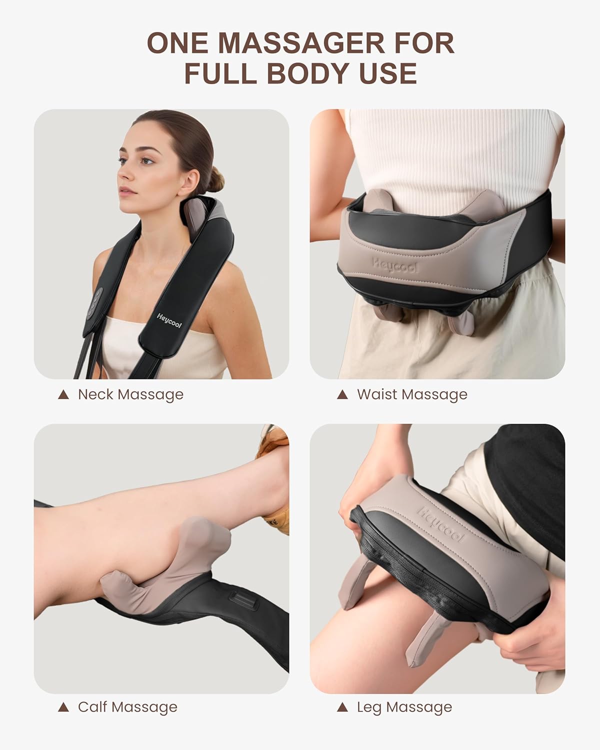Cordless Neck and Shoulder Massager with Heat, Shiatsu Neck Back Massager Deep Tissue, 3 Massage Intensity & 2 Heating Area, Gifts for Women, Men