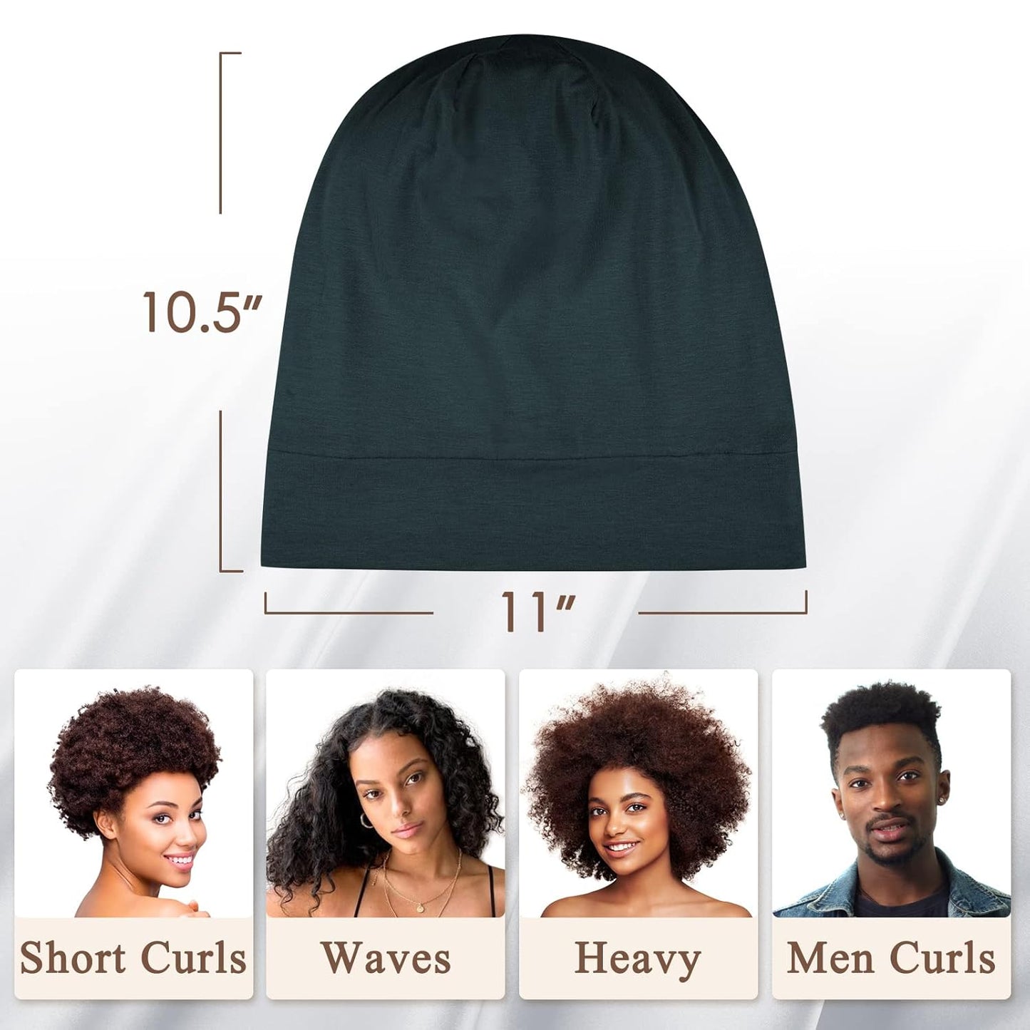 OLESILK 100% Mulberry Silk Bonnet for Sleeping Women, Silk Hair Wrap for Sleeping, Silk Sleep Bonnet for Women&Men, Real Silk, Not Satin, Dark Grey