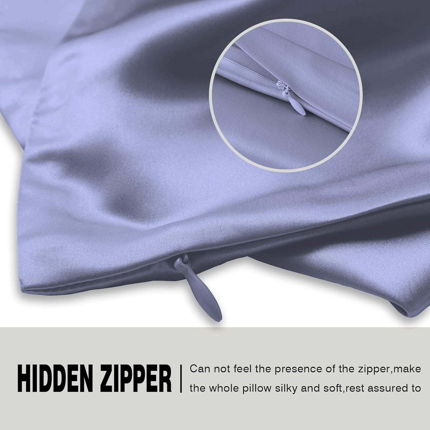 Silk Pillowcase for Hair and Skin,Soft,Breathable and Sliky 100% Silk Pillowcases King Set of 2,Both Sides Natural Mulberry Silk Pillow Cases with Hidden Zipper(King Size 20"X 36",2pcs)