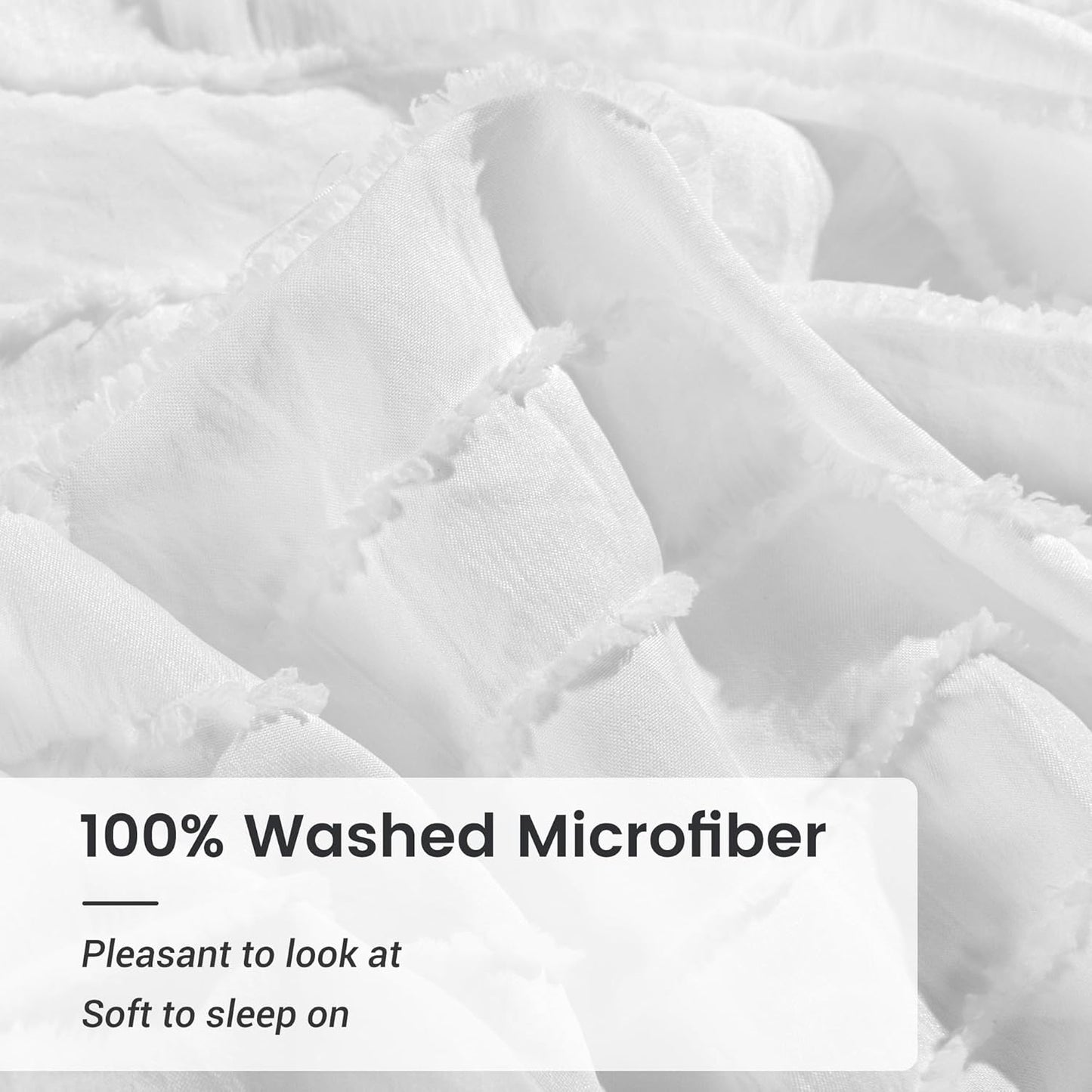 NEXHOME PRO California King Duvet Cover, White 3 Pieces Boho Tufted Duvet Cover Set, Soft and Lightweight Microfiber Comforter Cover Set for All Season (White Cal King, 104 x 98)-No Comforter