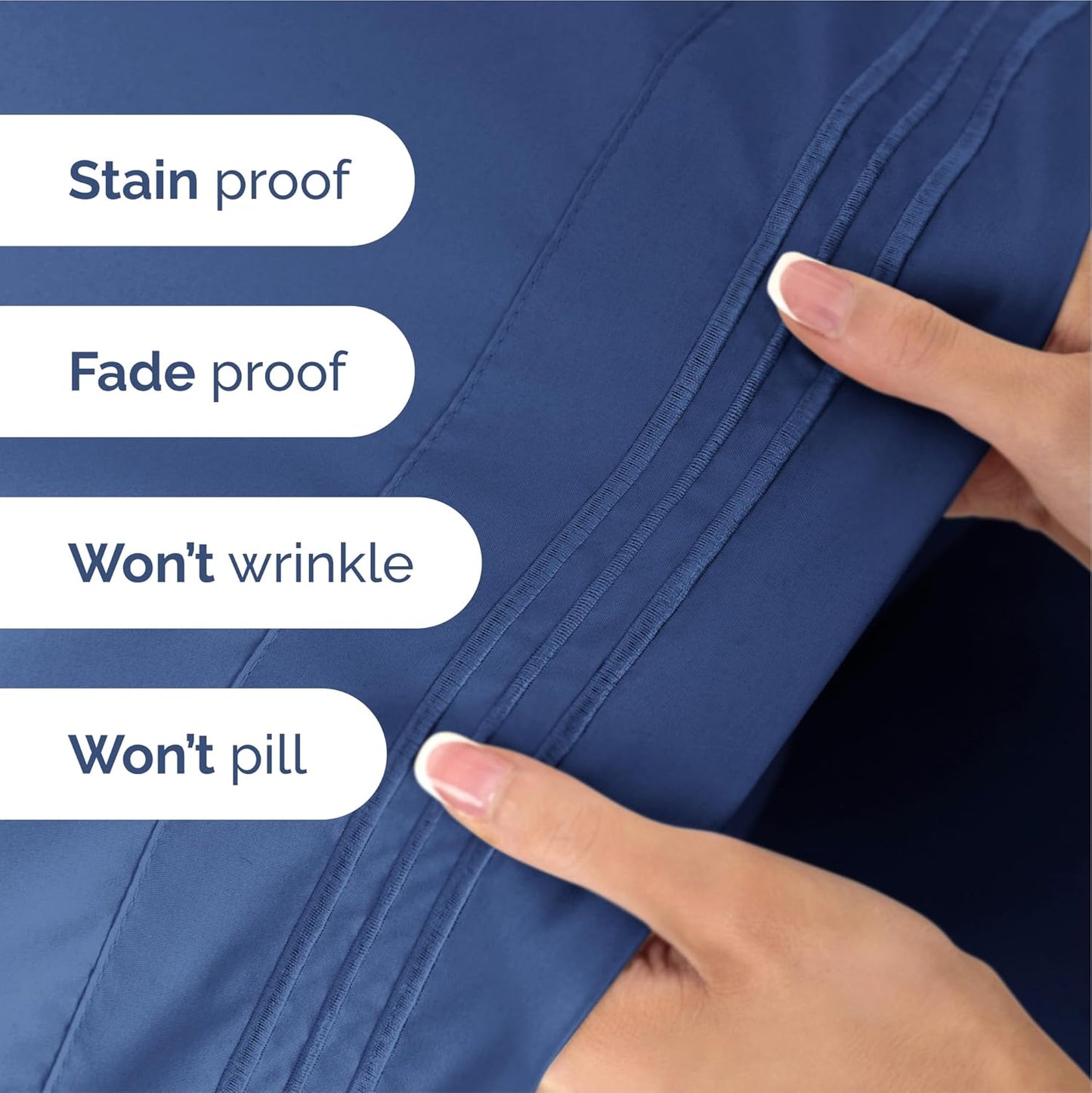 King Size 4 Piece Sheet Set - Extra Soft, Breathable & Cooling Sheets - Hotel Luxury Durable Bed Sheets for Women & Men - Deep Pockets, Easy-Fit & Wrinkle-Free Sheets - Cobalt Blue Oeko-Tex Bed Sheets