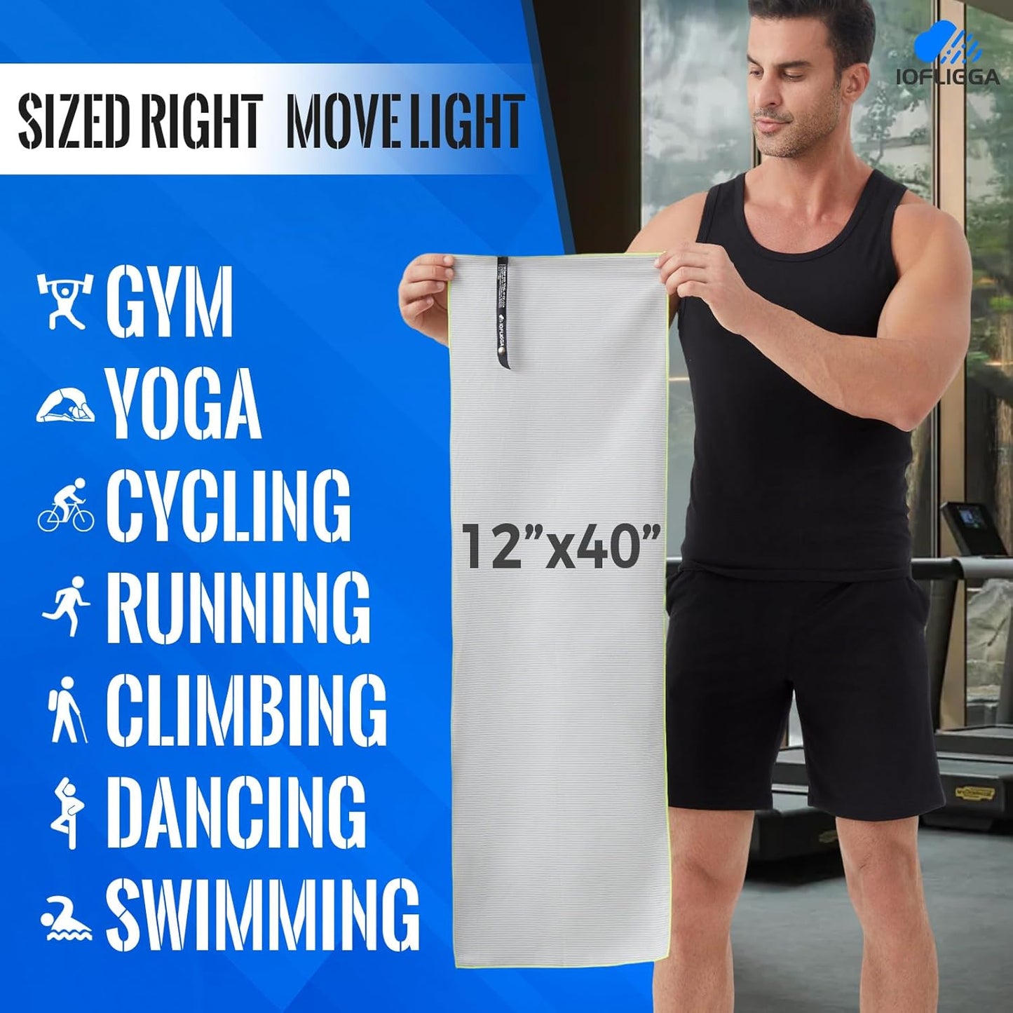 5 Pack Microfiber Gym Towels – Quick Dry, Super Absorbent, Lightweight & Compact Sweat and Workout Towels for Travel, Camping, Hot Yoga, Beach, and Sports (12 * 40" (5 Pack))