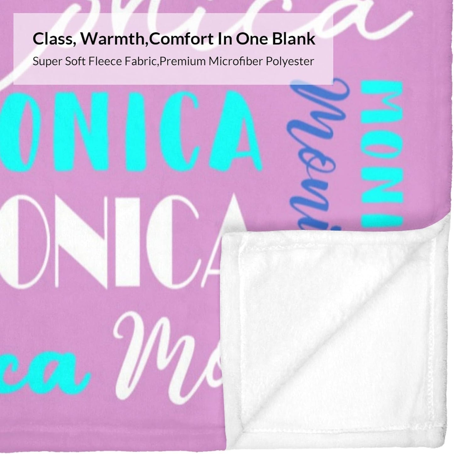 Name Blanket Personalized Blanket for Adult Kids Flannel Customize Throw Blanket Custom (Color 27, 50 x 60 Inches)