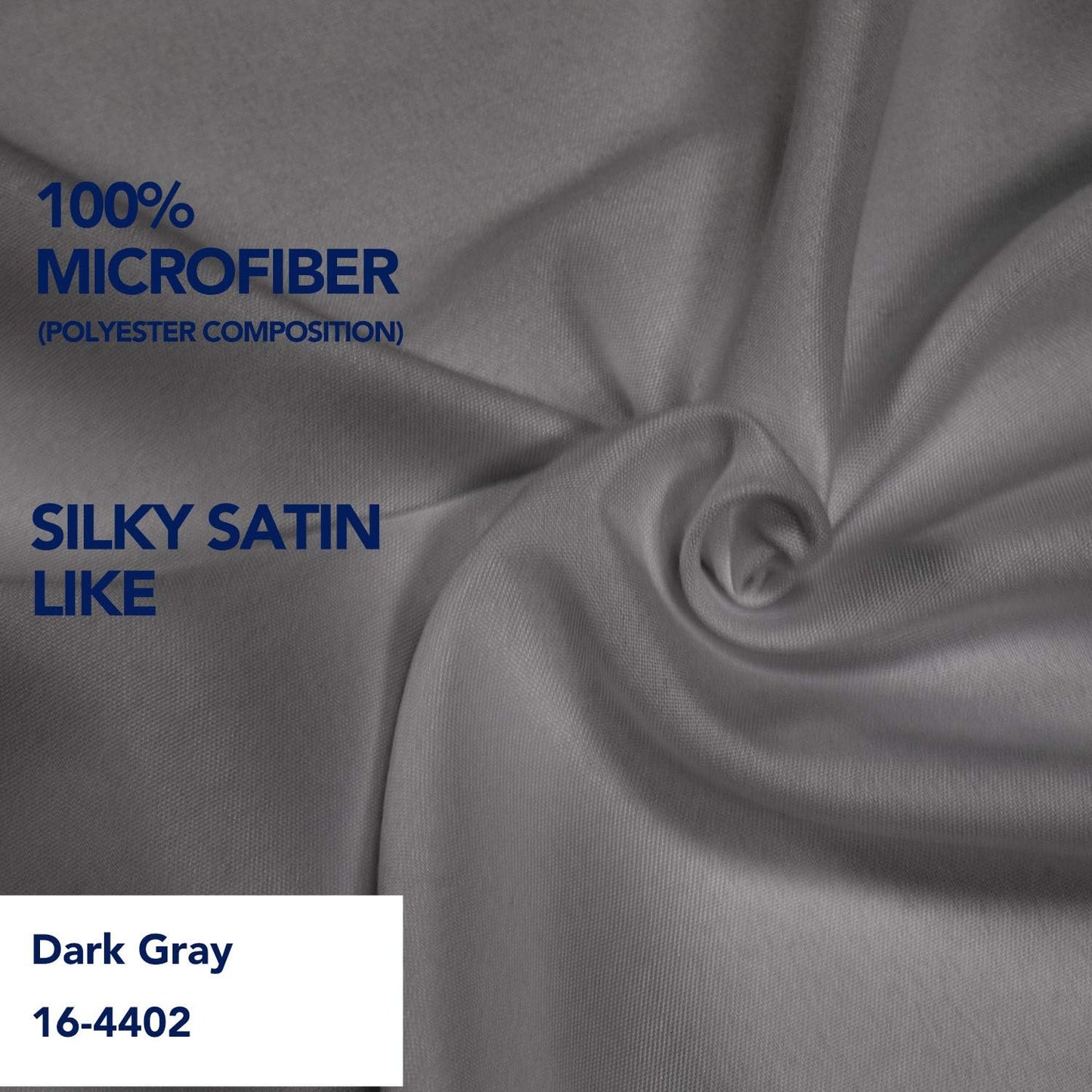 PureFit Wrap Around Ruffled Bed Skirt with Adjustable Elastic Belt - 18 Inch Drop Easy to Put On, Wrinkle Free Bedskirt Dust Ruffles, Bed Frame Cover for Queen, King and C-King Size Beds, Dark Gray
