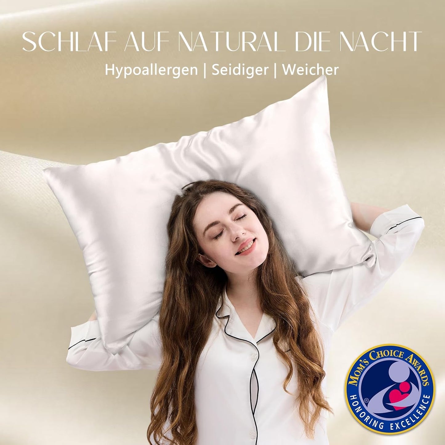 ZIMASILK 100% Pure Mulberry Silk Pillowcase for Hair and Skin Health,Soft and Smooth,Both Sides Premium Grade 6A Silk,600 Thread Count,with Hidden Zipper,1pc(Toddler 13''x18'',Ivory)