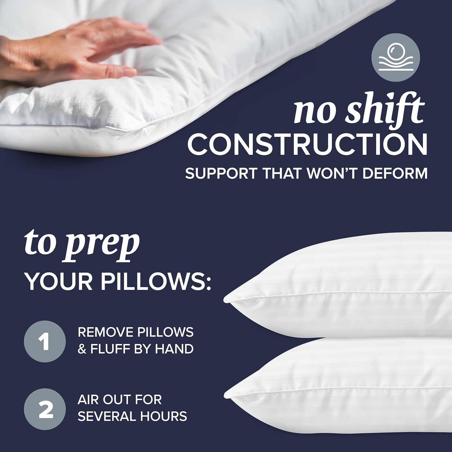 Beckham Hotel Collection Down Alternative Pillows & Cotton Sheets 4 Piece Set, 16" Deep Pocket, 2 Open End Pillowcases, King, Sand