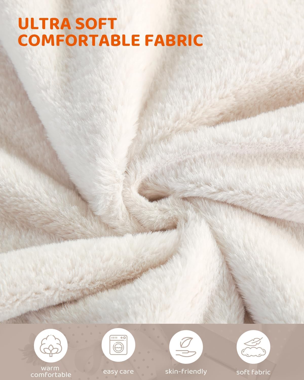 Heated Blanket Electric Blanket Full Size, Super Soft Cozy Upgraded Flannel Heating Blanket with 9 Heating Levels & 1-9 Hours Auto Off, Fast Heating & Overheat Protection, 72" x 84", Blush White