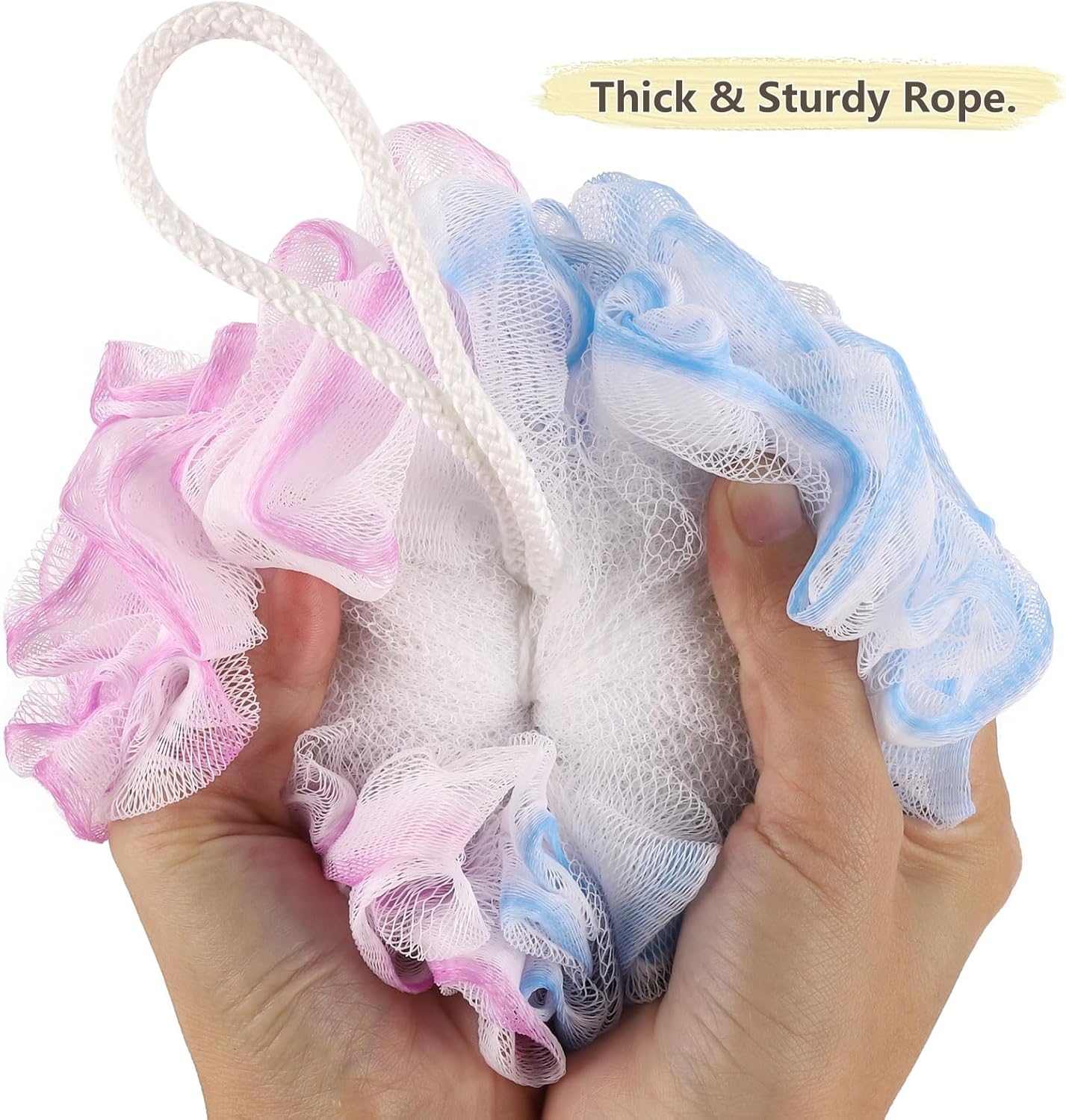 BTYMS Loofah Sponge 60 Gram Shower Pouf Bath Scrunchies Shower Puff Exfoliating Body Wash Scrubber Bath Puffs for Washing - Set of 4