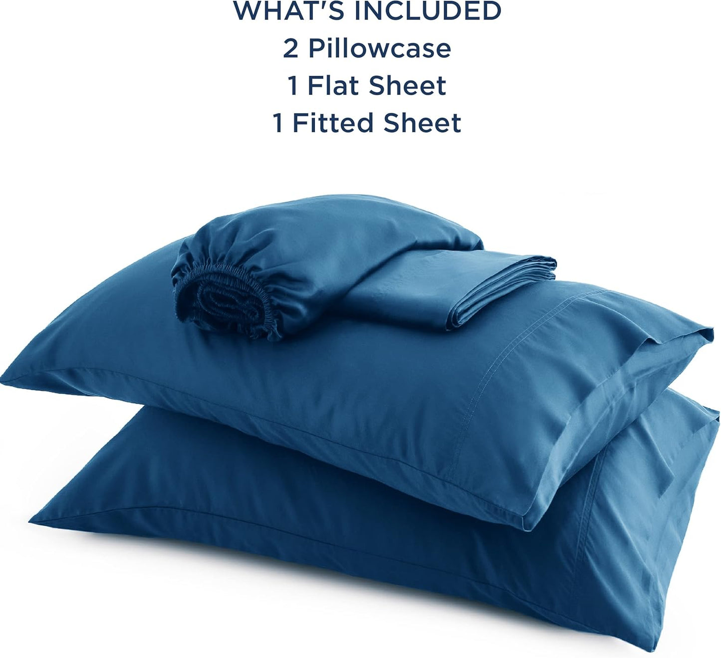 Bedsure King Size Sheets Set, Cooling Sheets for Hot Sleepers, Rayon Derived from Bamboo, Breathable & Soft, Deep Pocket Up to 16 Inches, Hotel Luxury Silky Bedding, Peacock Blue