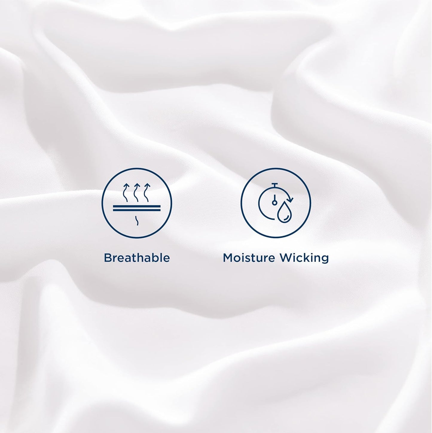 Bedsure Cooling Sheets Twin, Rayon Derived from Bamboo, Cooling Sheets, Breathable & Soft, Deep Pocket Up to 16 Inches, Hotel Luxury Silky Bedding for Hot Sleepers, White