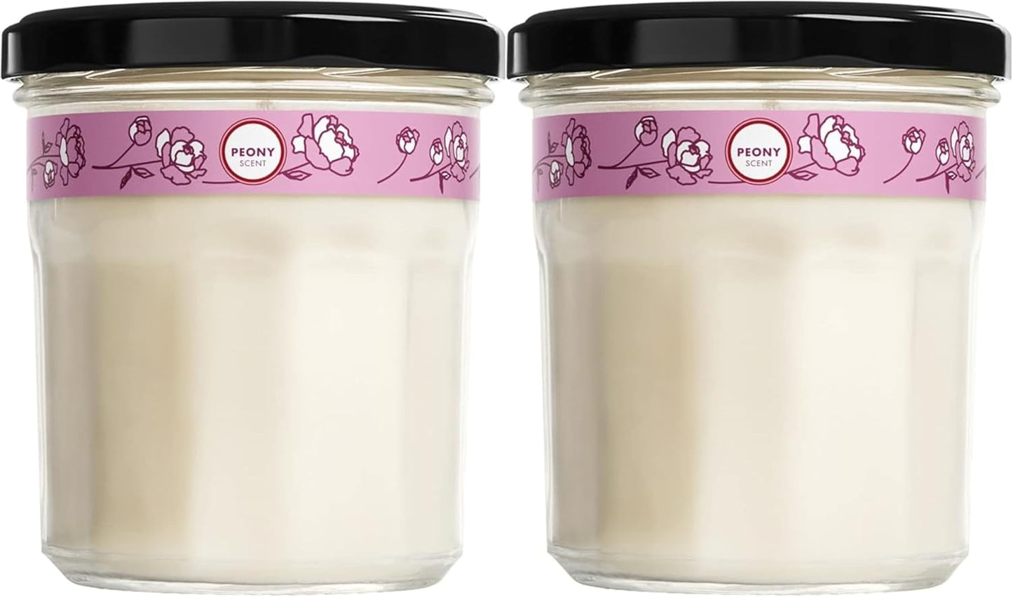 MRS. MEYER'S CLEAN DAY Aromatherapy Candle, 35 Hour Burn Time, Made with Soy Wax and Essential Oils, Peony, 7.2 Oz, Pack of 2