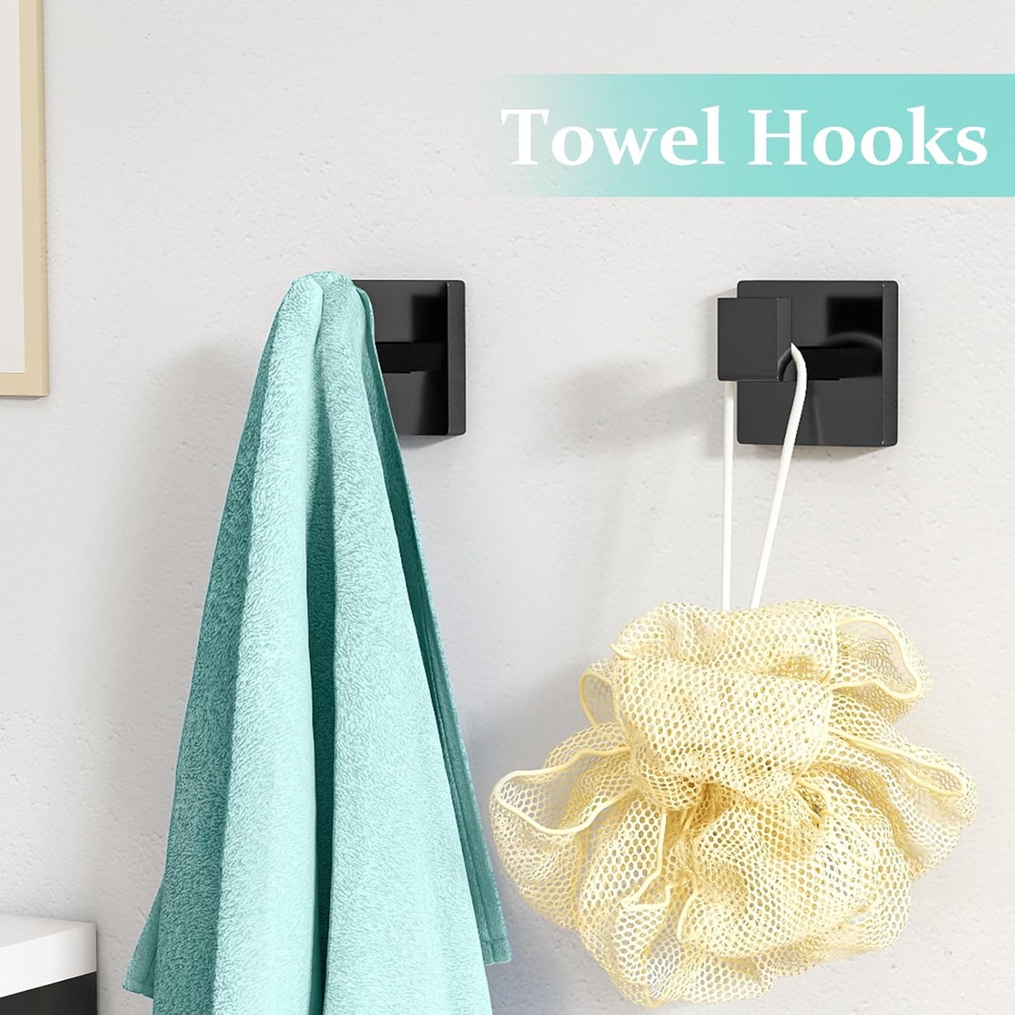 20-Piece Matte Black Bathroom Hardware Set, 24 Inch Bath Towel Bar Set, Stainless Steel Wall Mounted Towel Rack for Bathroom