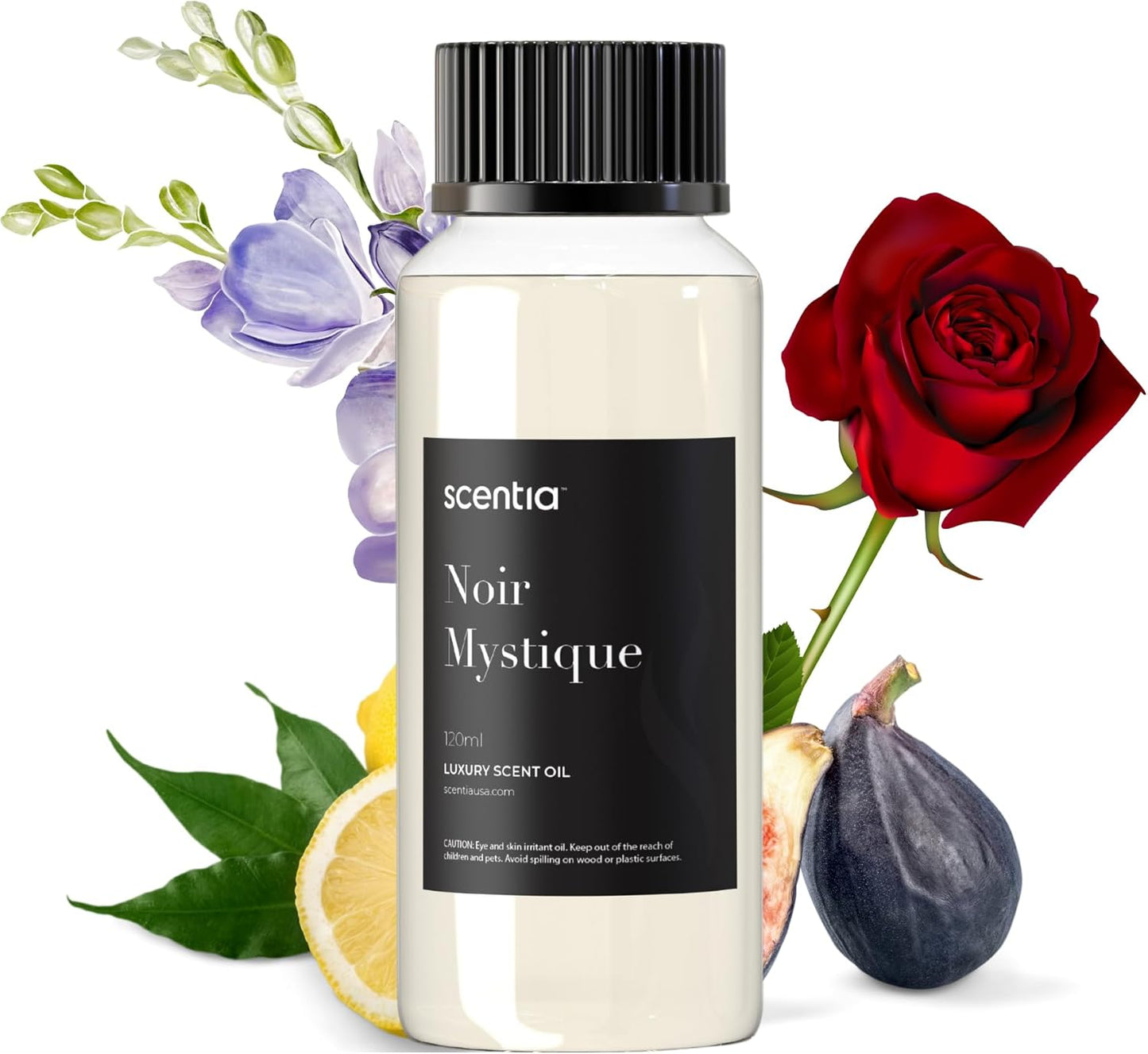 Scentia Noir Mystique – Hotel-Inspired Diffuser Oil, 120ml (0.67 fl oz) | Essential Oil Blend of Rose, Bergamot, Lemon & Musk | Luxury Aroma for Aromatherapy Diffusers & Humidifiers, Thanksgiving Gift