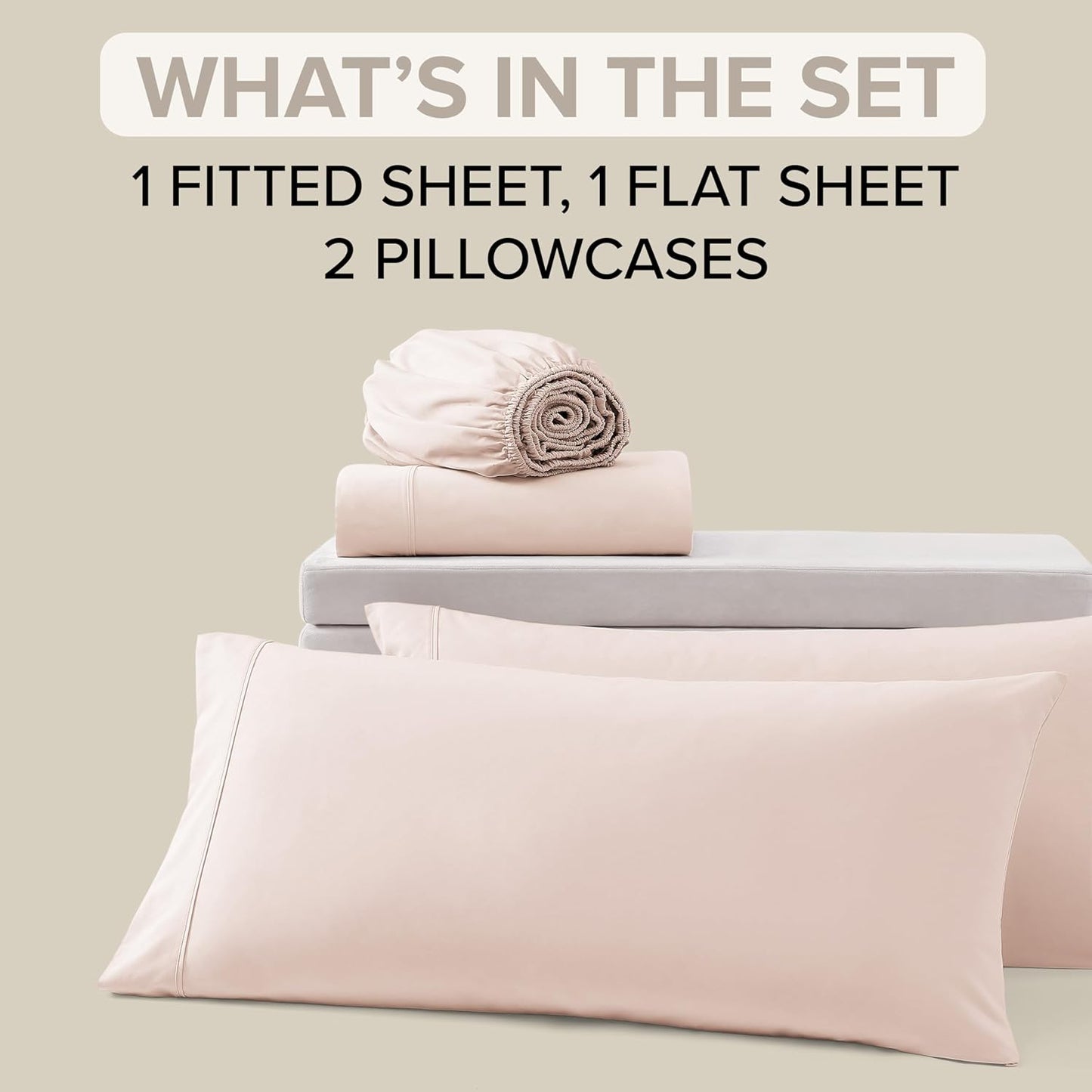 UGG Cali King Sheet Set 4-Piece Luxury Cooling Sheets Deep Pockets Premium Bedding with 2 Shams Hypoallergenic Machine Washable Soft Lightweight Bed Set for Room, California King, Shell Pink (Hedi)