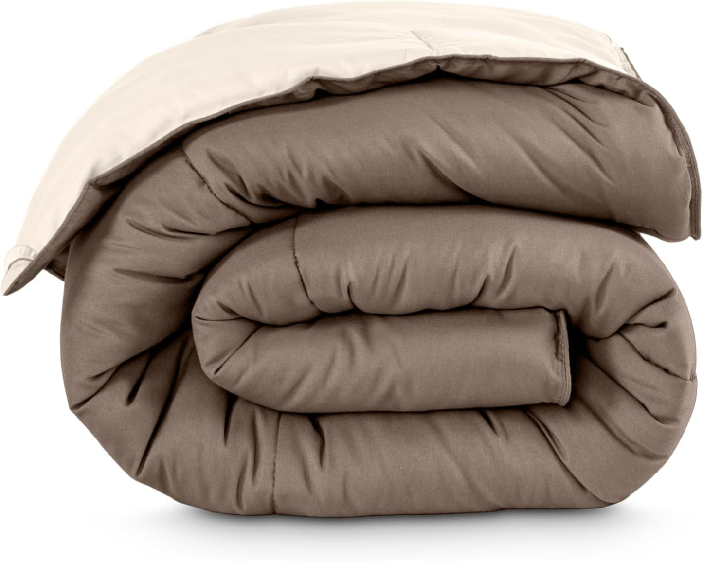 Bare Home Full Comforter - Reversible Colors - Goose Down Alternative - Ultra-Soft - Premium 1800 Series - All Season Warmth - Bedding Comforter (Full, Taupe/Sand)