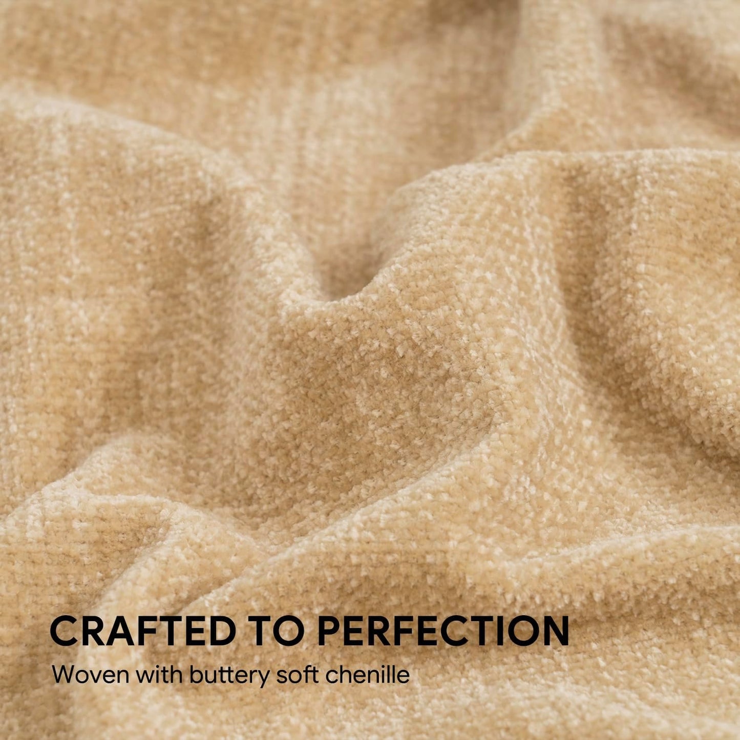 RECYCO Throw Blanket Soft Cozy Chenille Throw Blanket with Fringe Tassel for Couch Sofa Chair Bed Living Room Gift (Beige, 60" x 80")