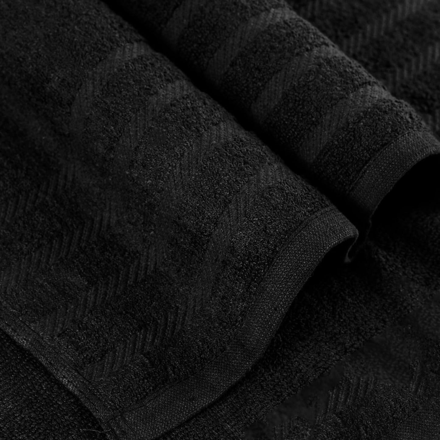 TOALLA_ Bath Towels_30x60_Pk 6_Black Bath Towels (6-Pack, 30W X 60 L Inches) Black Color- Cotton Towel for Gym, Bath, Spa, Shaving, Shampoo, for Daily use, Large