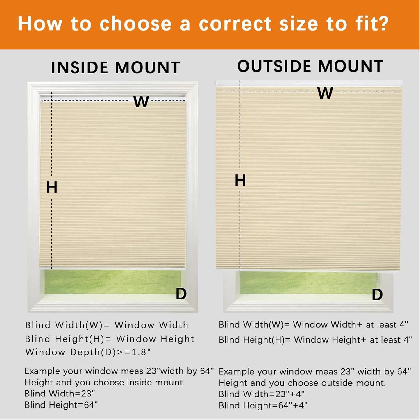 Persilux Custom Size Cellular Window Shades Cordless Roller Shades Light Filtering Honeycomb Window Blinds UV Protection Blinds for Windows, Home and Bedroom Ivory