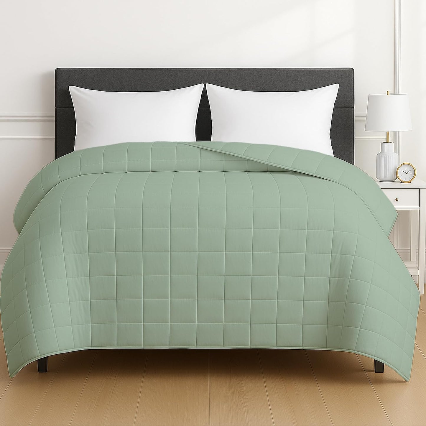 HomeSmart Products 40lbs Weighted Blanket Queen Size - Breathable, Hypoallergenic Soft Fabric, Extra Heavy Weighted Blanket Green Sage