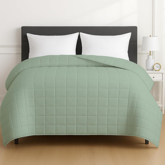 HomeSmart Products Weighted Blanket Queen Size 20lbs, Breathable, Hypoallergenic Soft Fabric, Heavy Weighted Blanket Green Sage