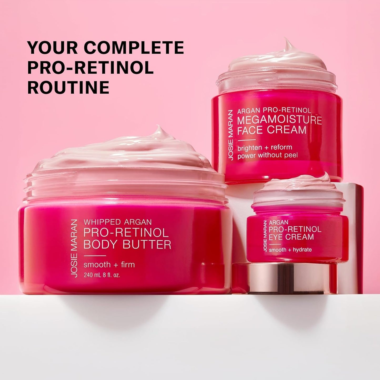 Josie Maran Whipped Argan Pro-Retinol Body Butter - Ultra-Hydrating Retinol Body Cream with Air-Whipped 100% Pure Argan Oil - Smooth, Soothe & Improve the Look of Fine Lines - Unscented (8 Oz)