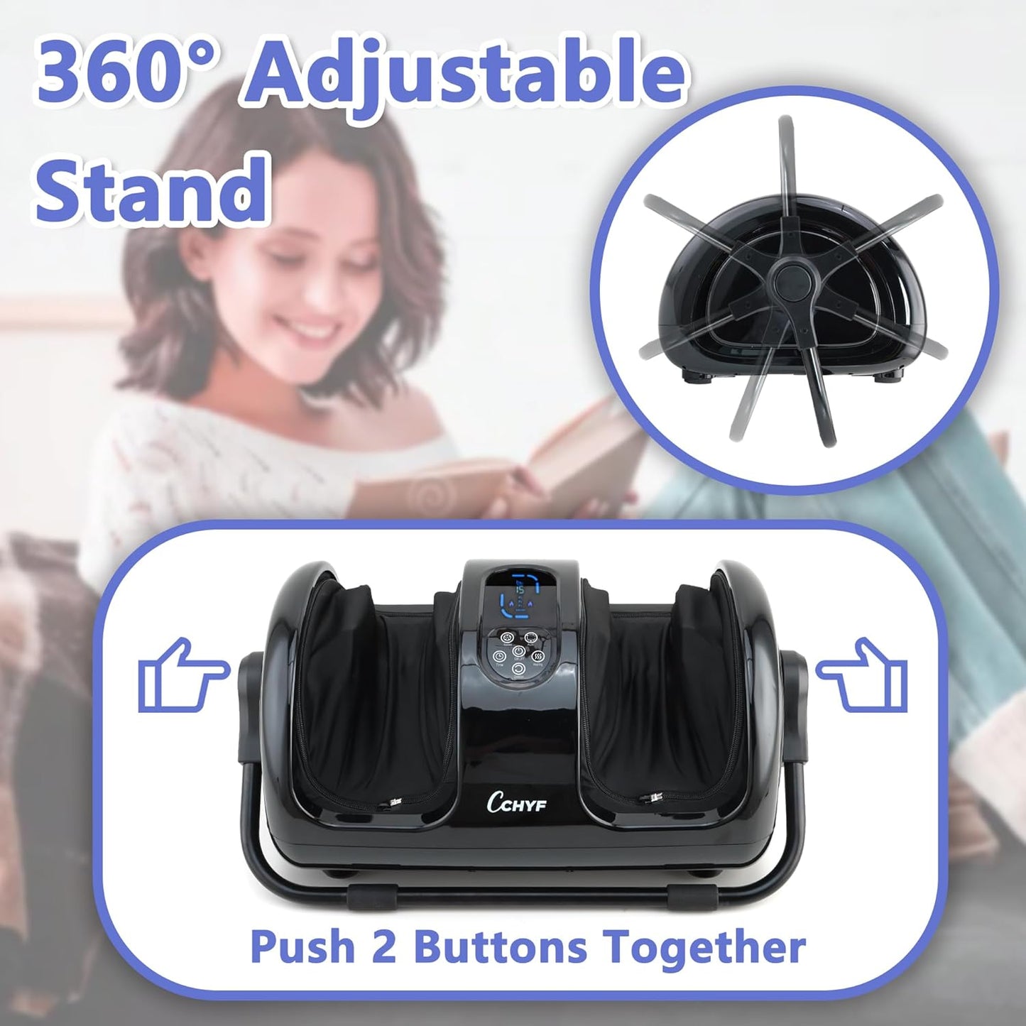 Shiatsu Foot Massager with Heat,Foot Massager for Plantar Fasciitis,Pain Relief and Heat Therapy,Massage Foot/Calf with Deep Kneading,Christmas Gift for Women and Men(Black)
