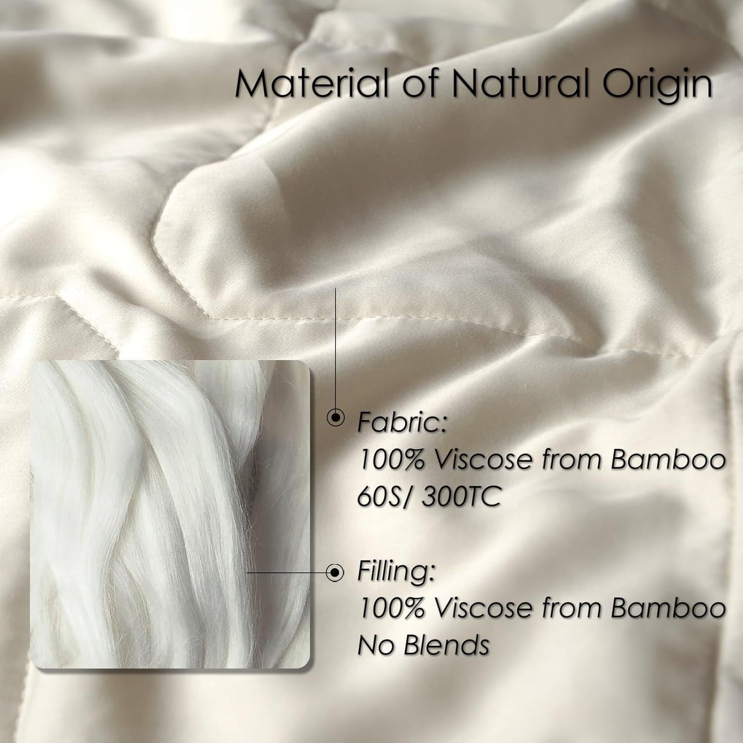 EP Mode Lightweight Quilt Blanket for Summer, Viscose from Bamboo Fabric & Filling, Natural, Breathable & Machine Washable- Ivory, Queen