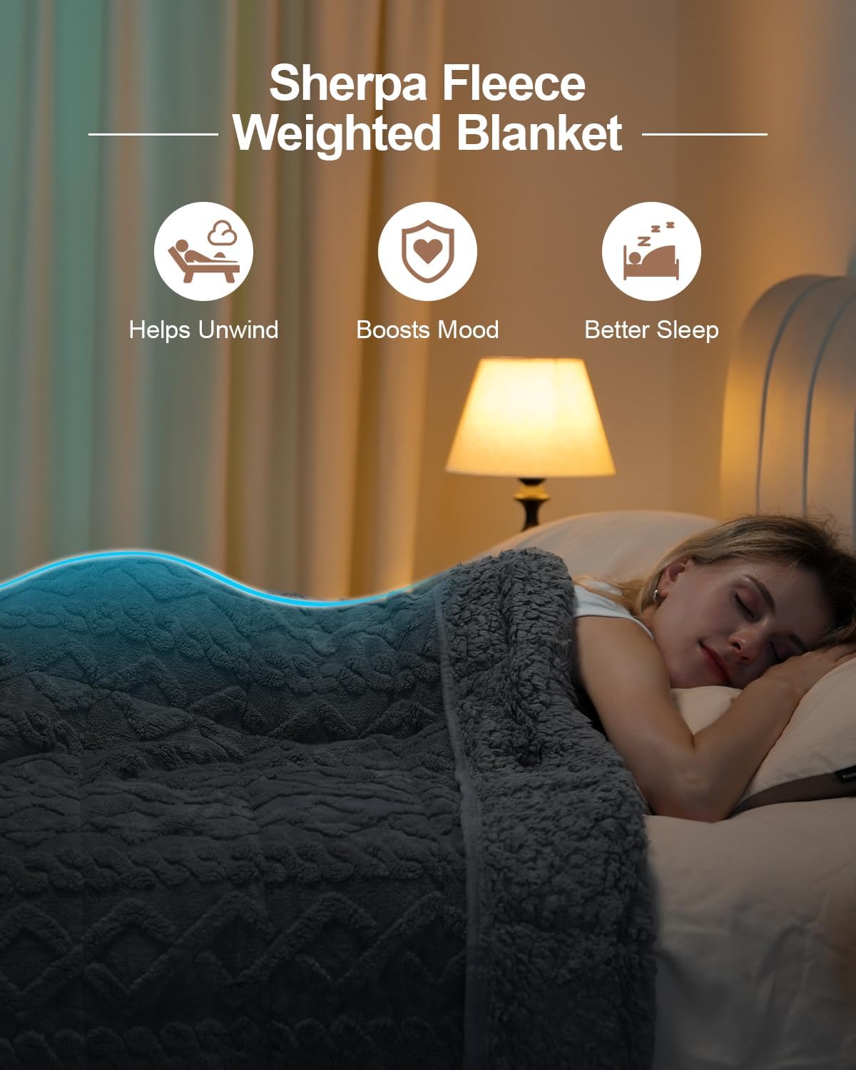 Super Fuzzy Soft Sherpa Fleece Weighted Blanket, 15 lbs Dual Sided Fluffy Heavy Weighted Blankets for Adults - No Bunching with Double Layers of Soft Inner Lining (60"x 80", 15 Pounds)