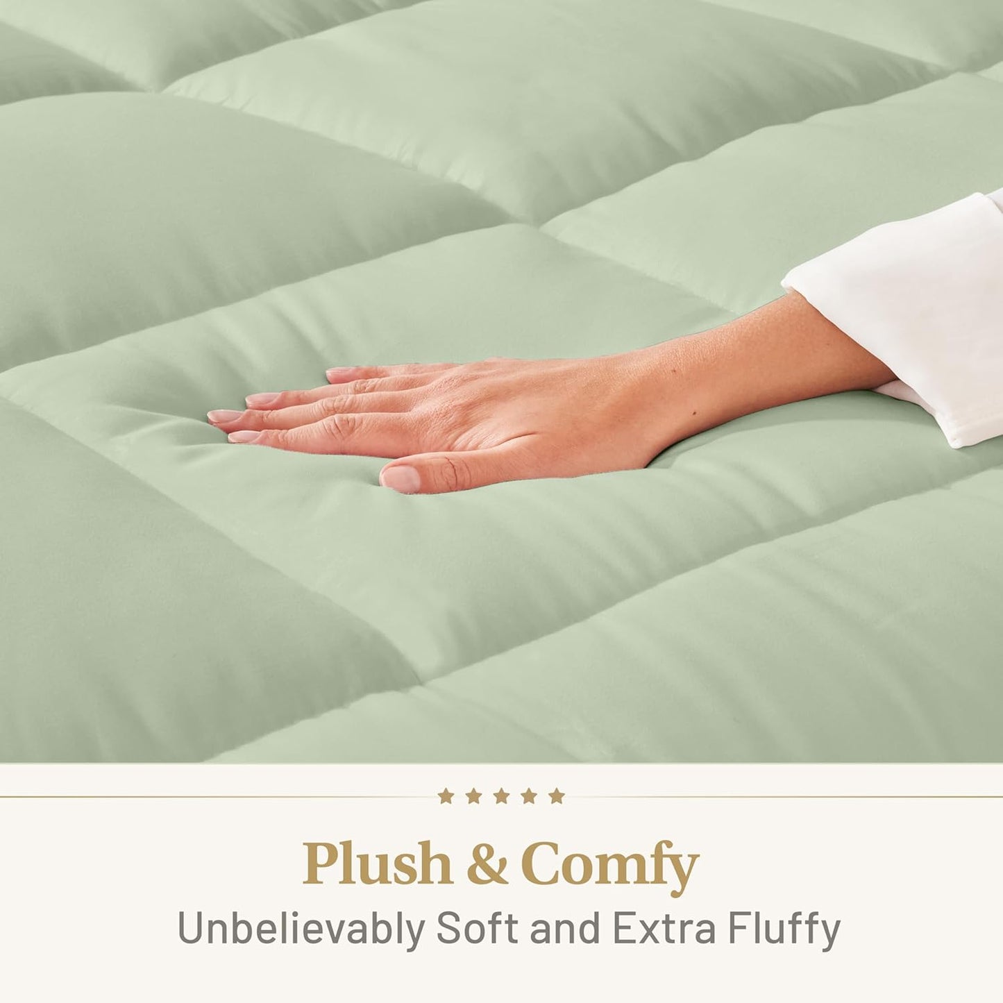 The Ultimate Luxury Fluffy Down Alternative Comforter Plush Premium Duvet Insert Thick Comforter All Season Breathable Hotel Collection Puffy Comforter (King Sage Green) …