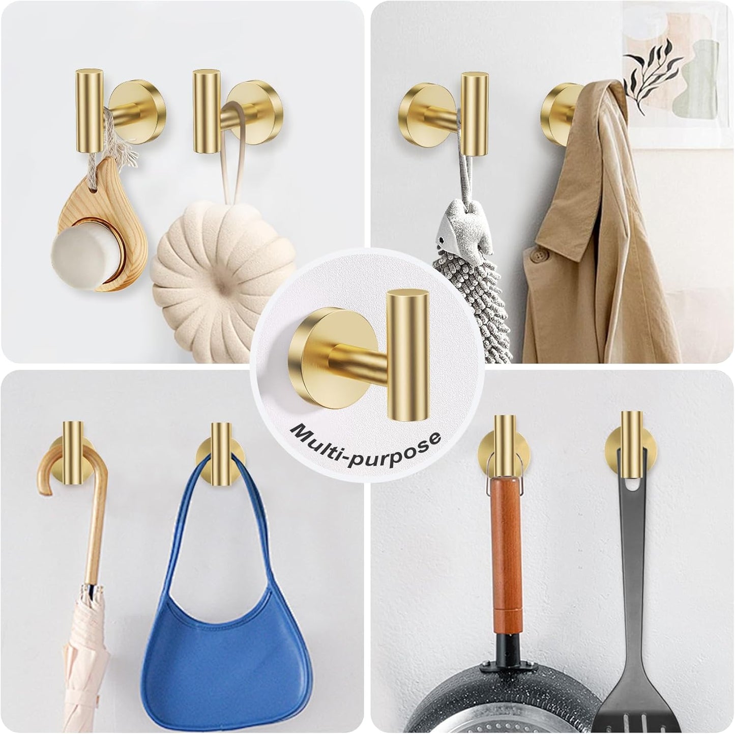 5-Piece Towel Bar Set Brushed Gold Bathroom Hardware Accessories Set Upgraded Toilet Paper Holder with Shelf Towel Holder Set for Bathroom Stainless Steel Wall Mounted