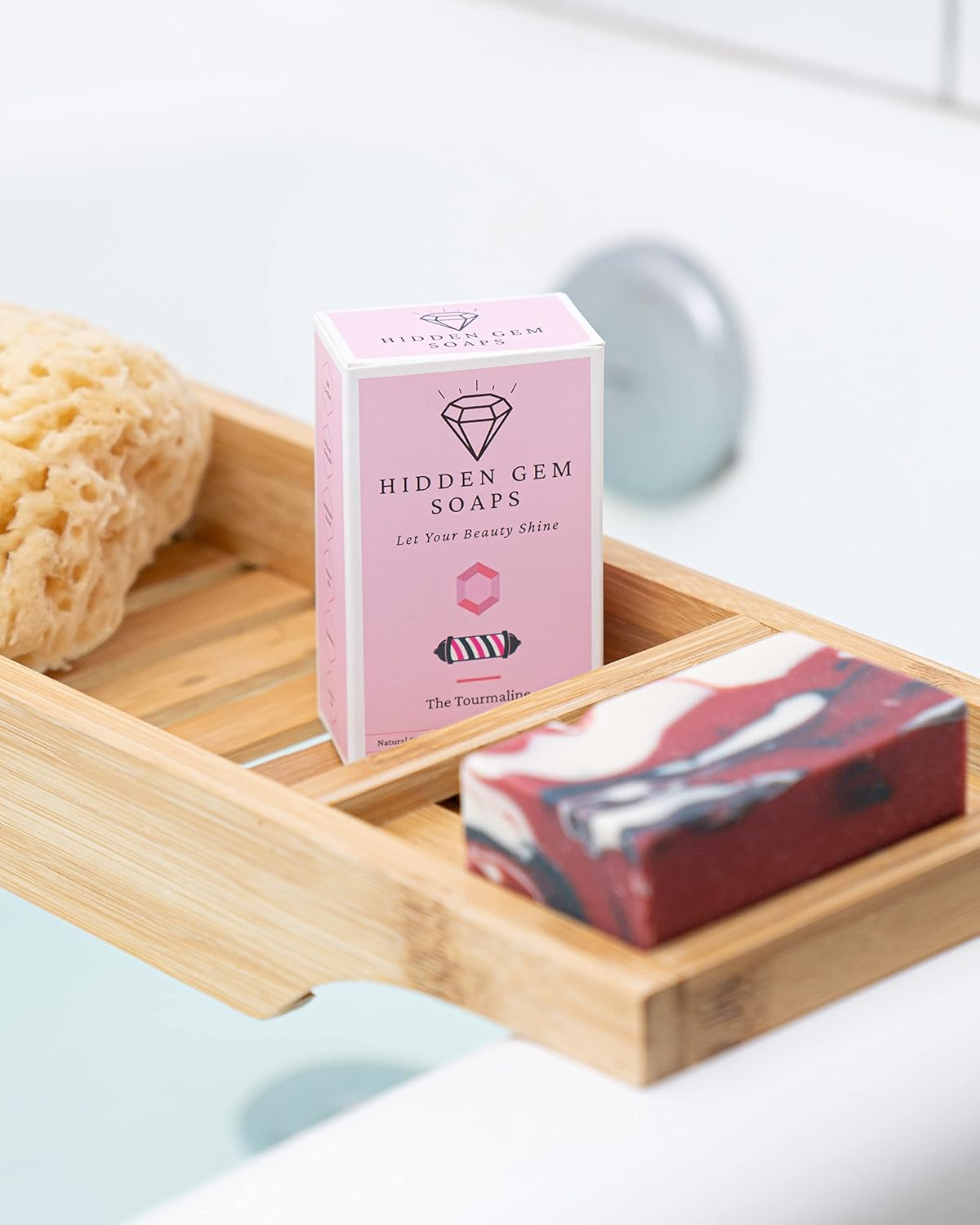 October Birthstone Tourmaline 3 Piece Gift Set All Natural Bar Soap, Bath Bomb, Shower Steamer Made in USA Palm Oil Free