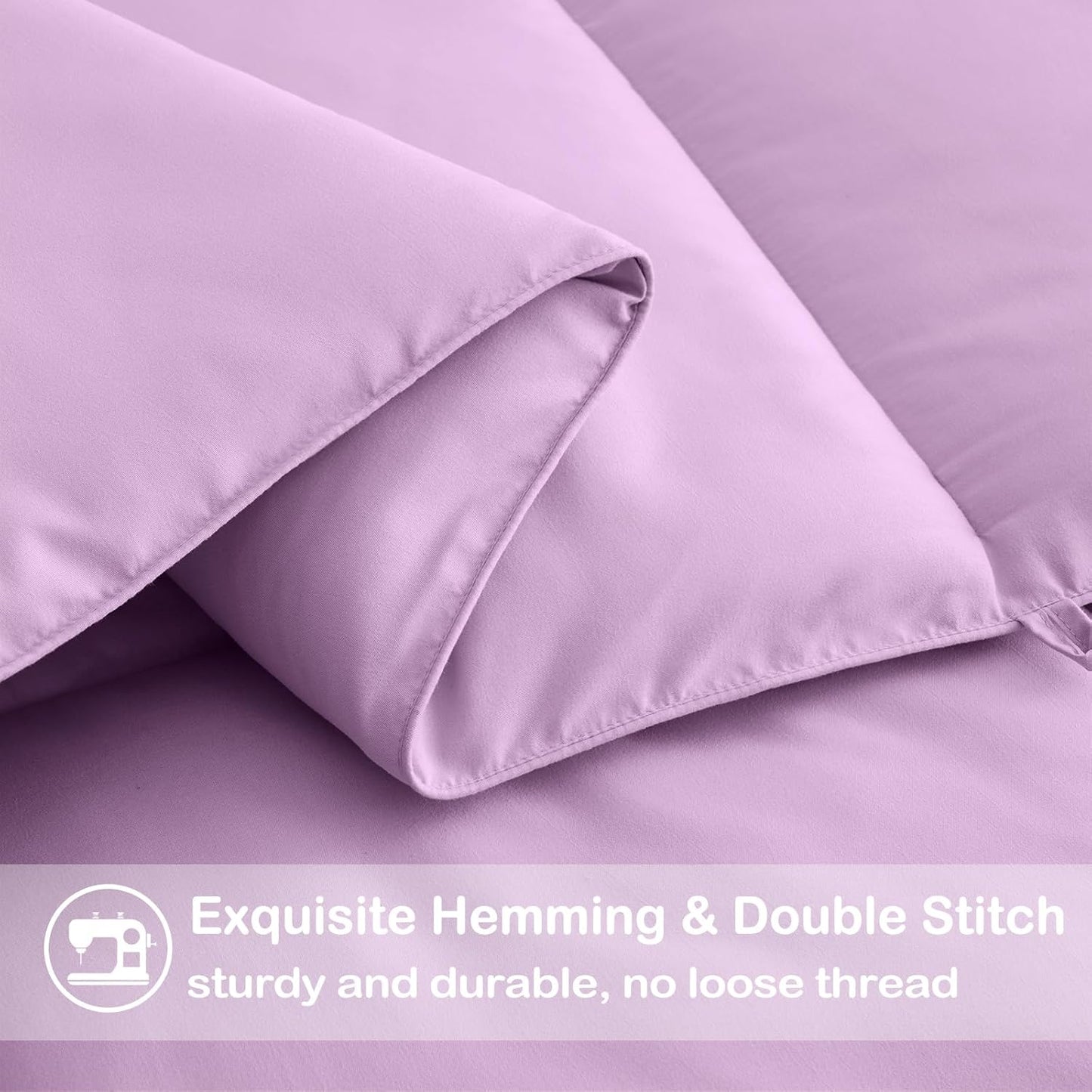 EASELAND Twin XL Down Alternative Comforter - Quilted Duvet Insert for All Seasons, Soft Lightweight with Corner Tabs, Summer Winter Warm Bedding, Lavender 68×92 Inches