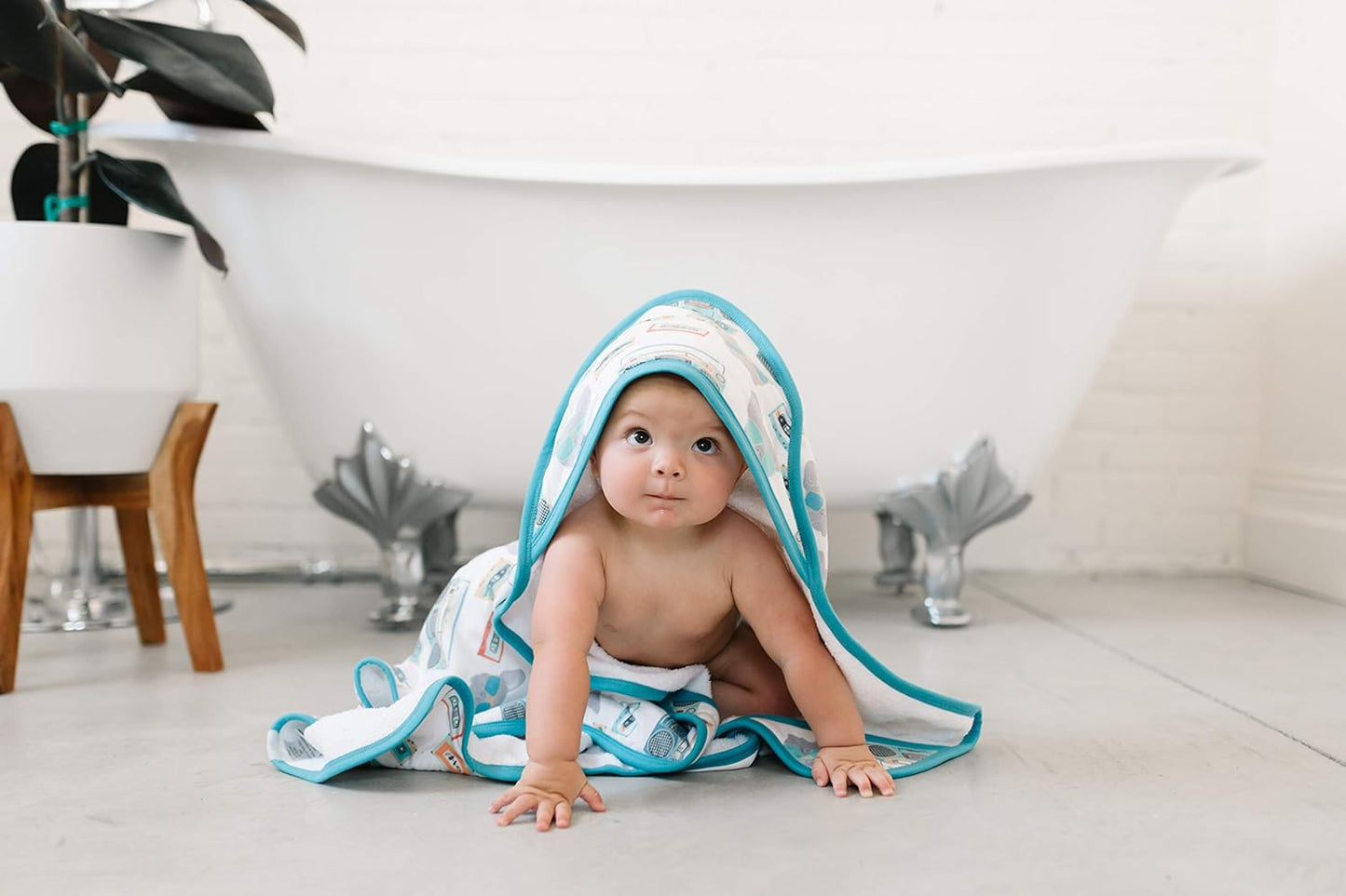 Copper Pearl Premium Knit Hooded Bath Towel with Terry Cloth Interior Bruno
