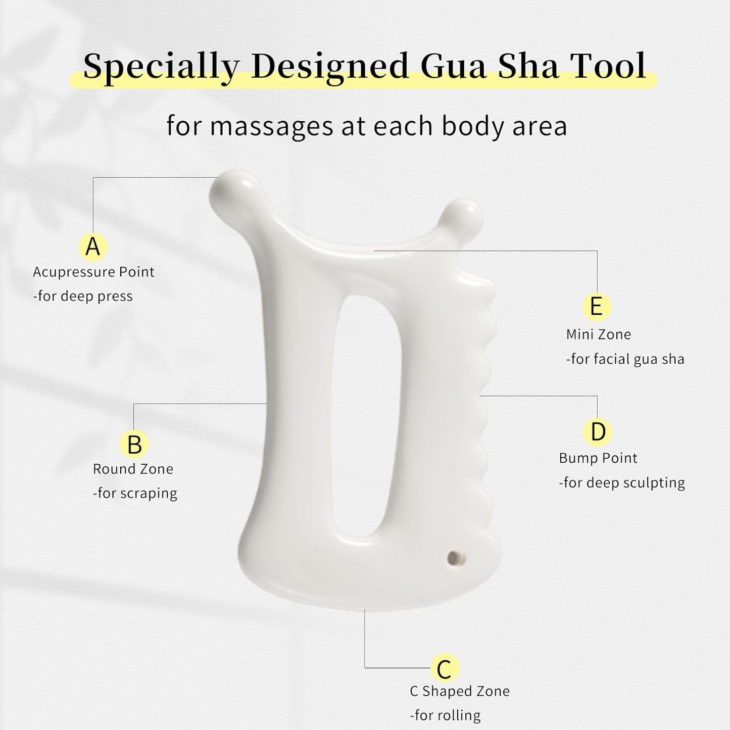 Advanced Ceramic Gua Sha Facial Tool, Skin Care for Women Men, Face Body Korean 괄사 Guasha Massage Tool Gift for Mom