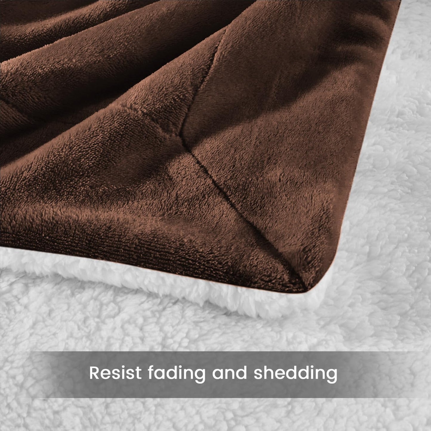 IR Imperial Rooms Sherpa Fleece Throw Blanket for Couch - Soft and Fuzzy Blanket for Winter - Reversible Thick and Warm Fluffy Throw Blankets for Bed, Sofa, Camping and Travel, Coffee, 50x60 Inches