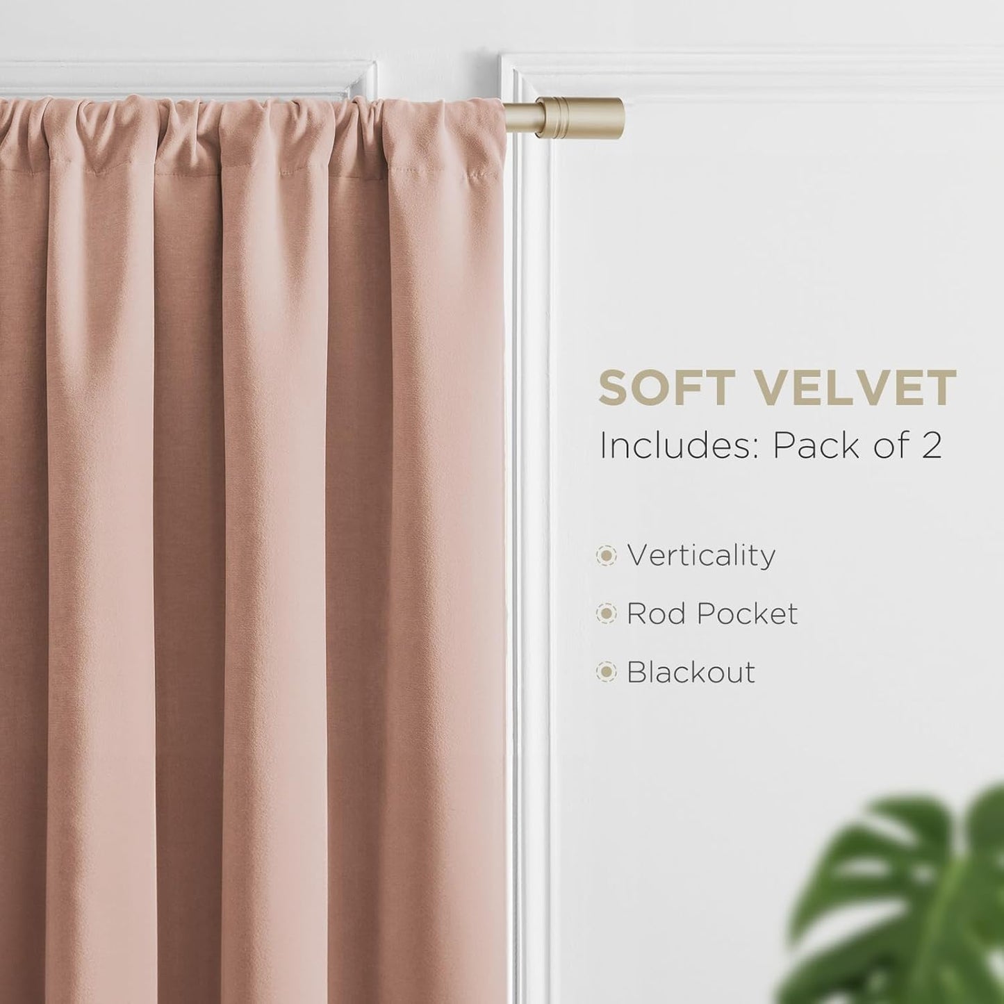 Joydeco Candy Pink Velvet Curtains 108 Inches 2 Panels, Luxury Thermal Insulated Soft Pink Curtains for Bedroom & Living Room, Room Darkening Velvet Drapes, Rod Pocket (52W x 108L)
