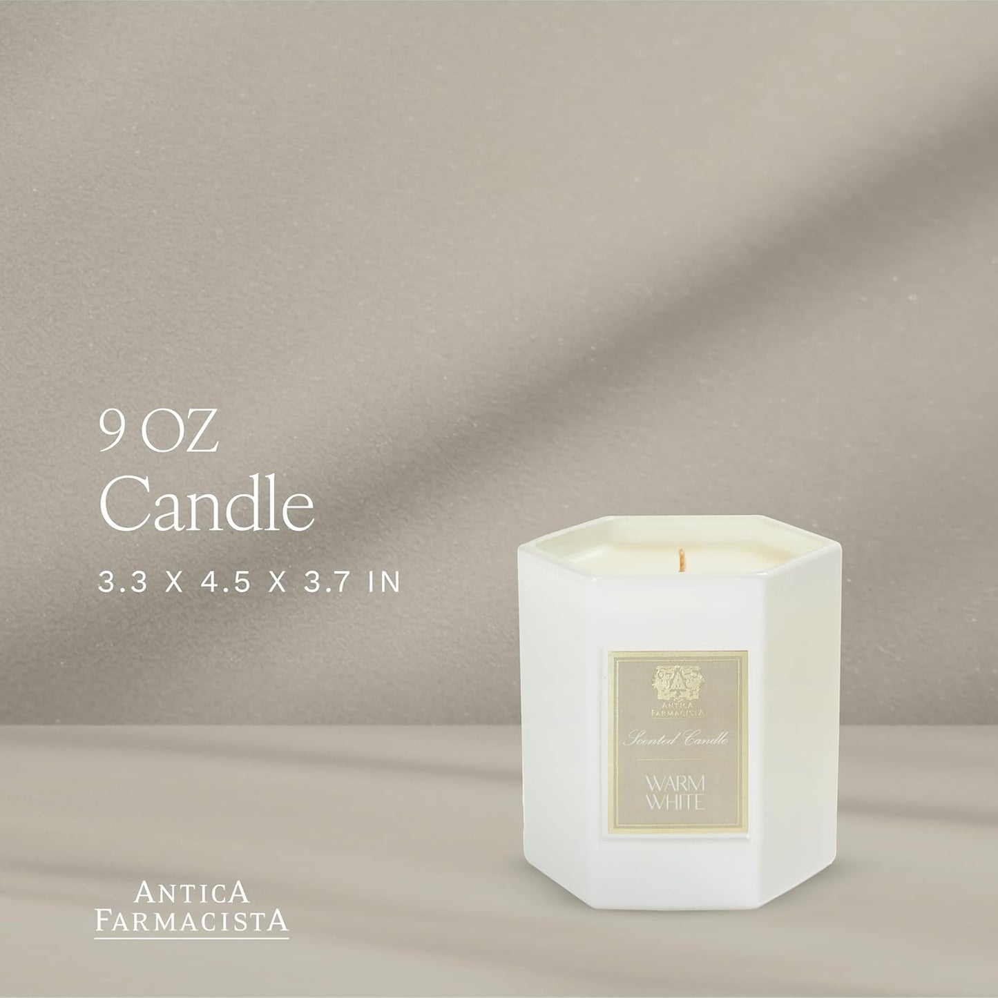 Antica Farmacista Luxury Scent Candle - Decorative Home Candle - Long-Lasting & Premium Scented - Luxury Gift - Warm White, 9 oz