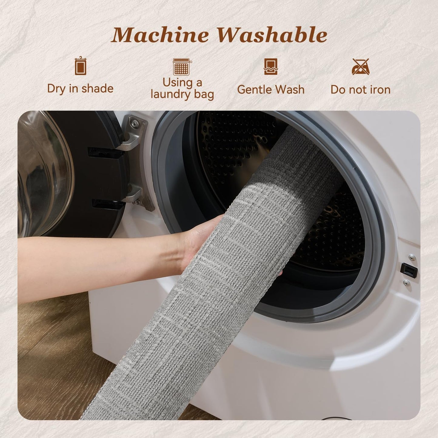 AMOAMI Bath Mat Non Slip Super Absorbent Quick Dry Bath Mats for Bathroom Floor Rubber Backing Washable Bathroom Rugs Modern Woven Jacquard Mat, Beside Tub Bath Rugs, 2'x4', LightGrey