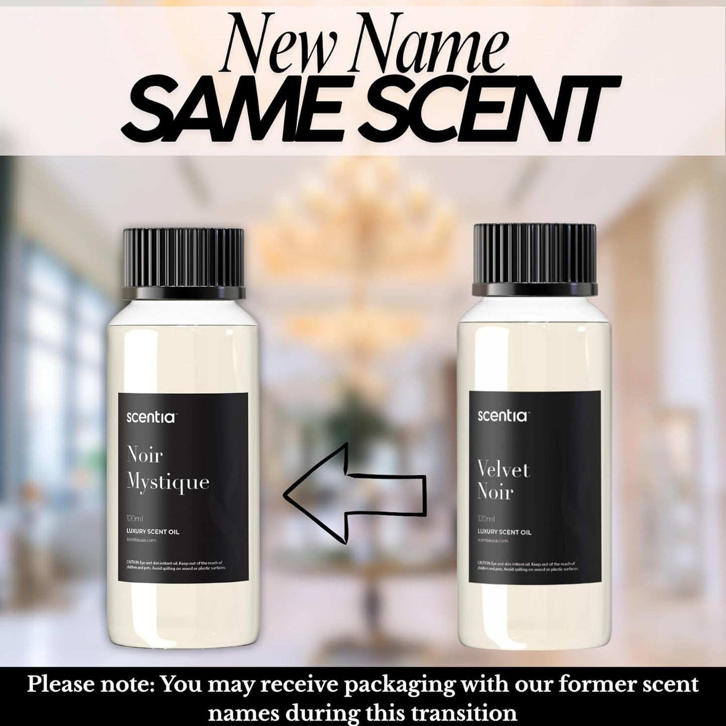 Scentia Noir Mystique – Hotel-Inspired Diffuser Oil, 120ml (0.67 fl oz) | Essential Oil Blend of Rose, Bergamot, Lemon & Musk | Luxury Aroma for Aromatherapy Diffusers & Humidifiers, Thanksgiving Gift
