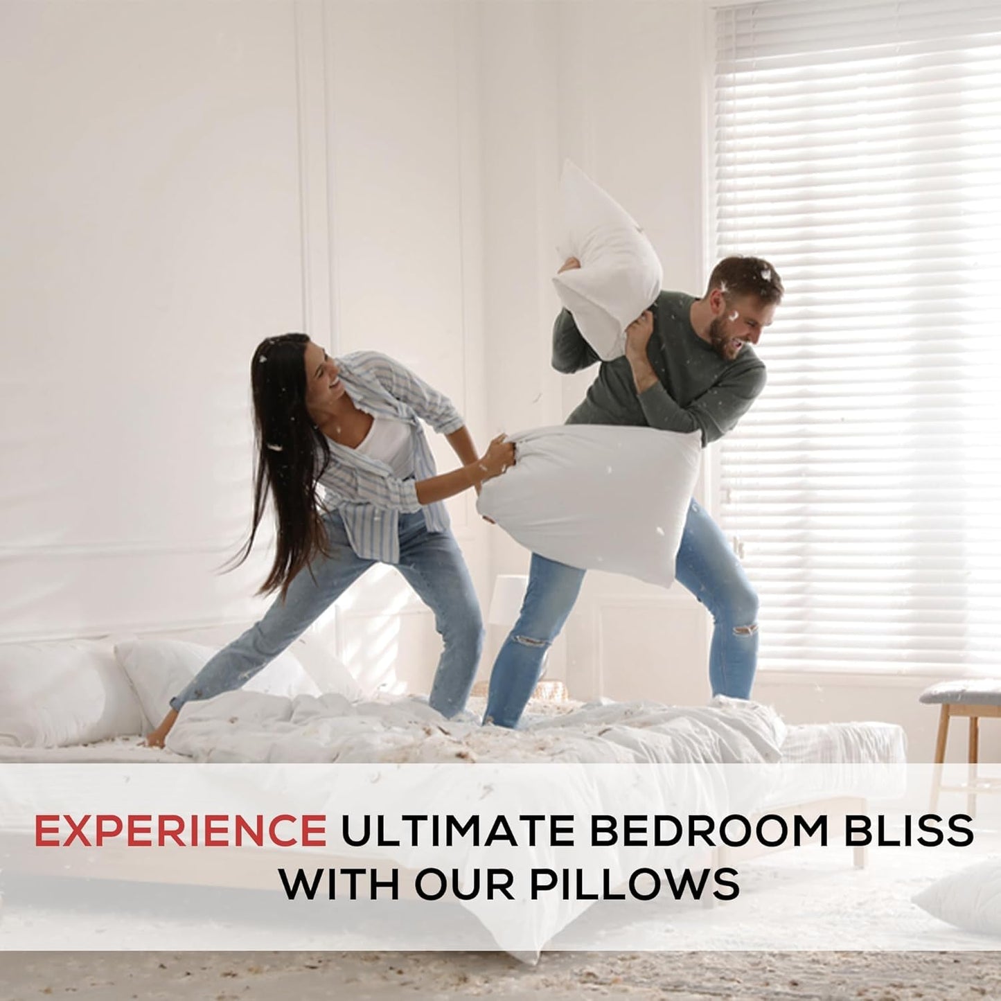 GOLD TEXTILES Bed Pillows for Sleeping - Firm Hotel Quality Pillow - Back and Side Sleeper Pillow (White, Pack of 2-20x28)
