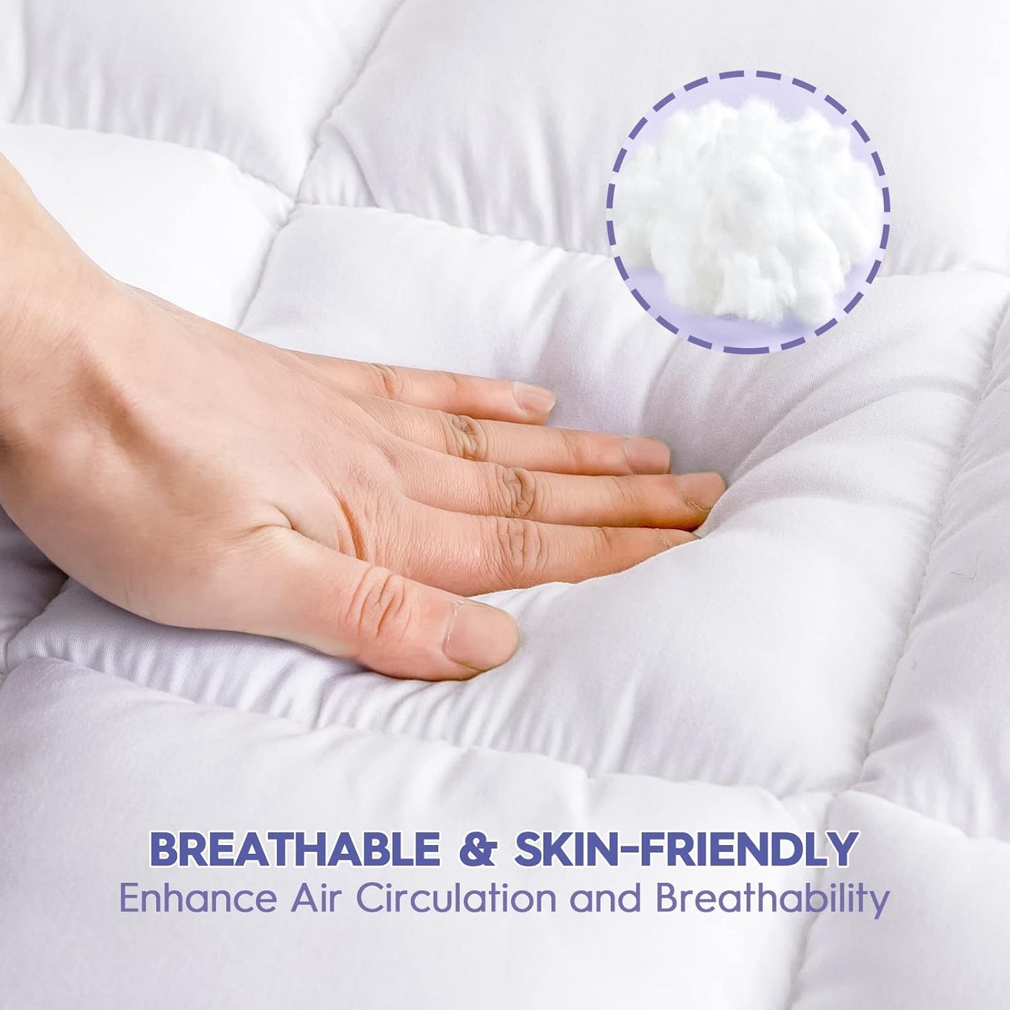 ABENE Full Size Dual Layer 3 Inch Memory Foam Mattress Topper, 2 Inch Gel Memory Foam Plus 1 Inch Down Alternative Pillowtop Mattress Pad Cover, Thick Soft Bed Topper Support for Back Pain