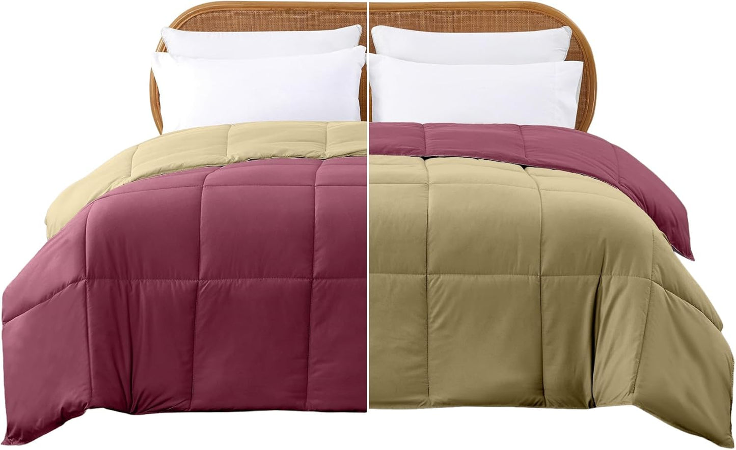 Modern Threads Down Alternative Reversible Comforter Red/Beige Twin