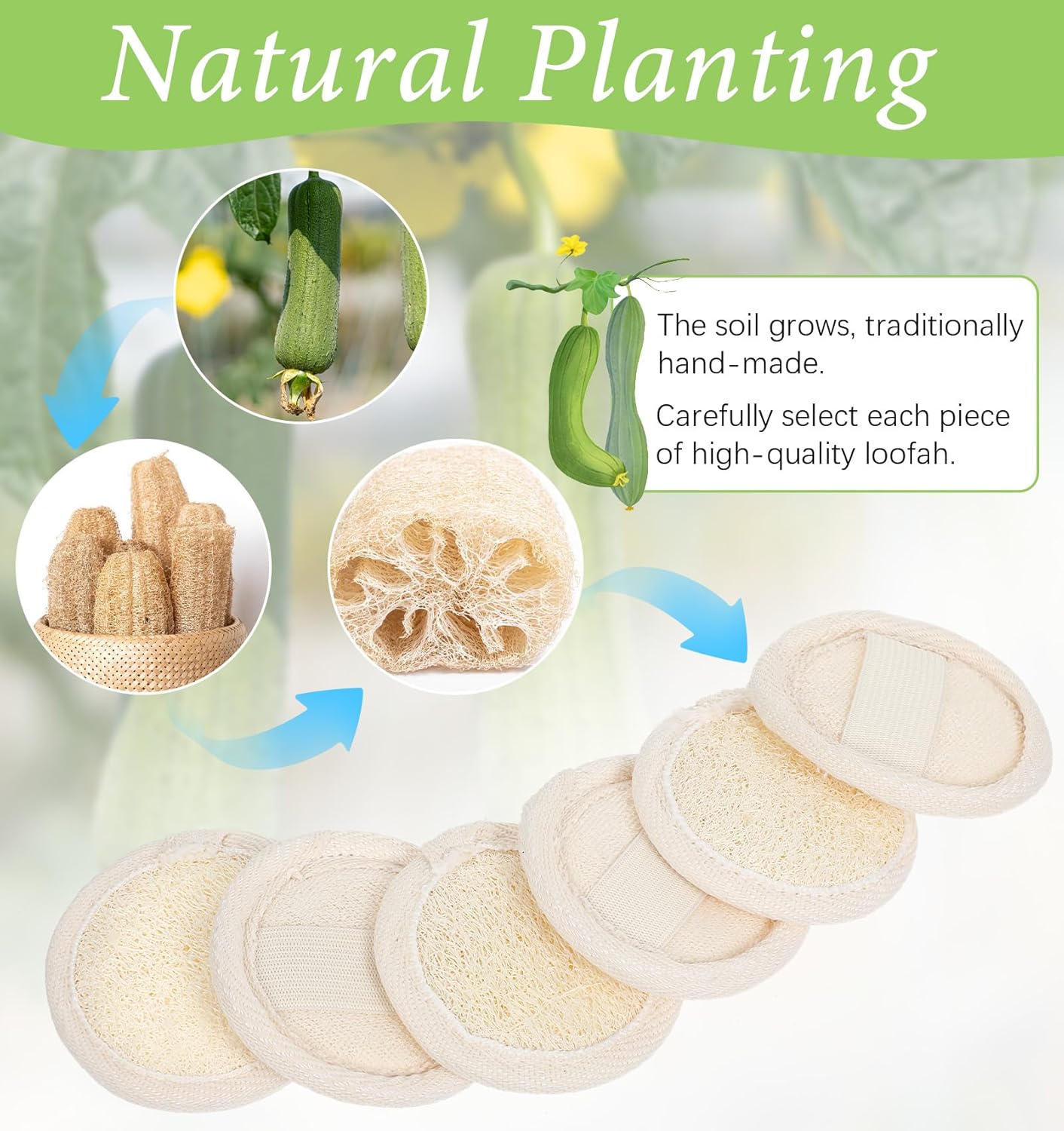 6Pcs Face Loofah, Face Loofah Scrub Pad, Natural Exfoliating Face Scrubber for Men Women Bath Shower